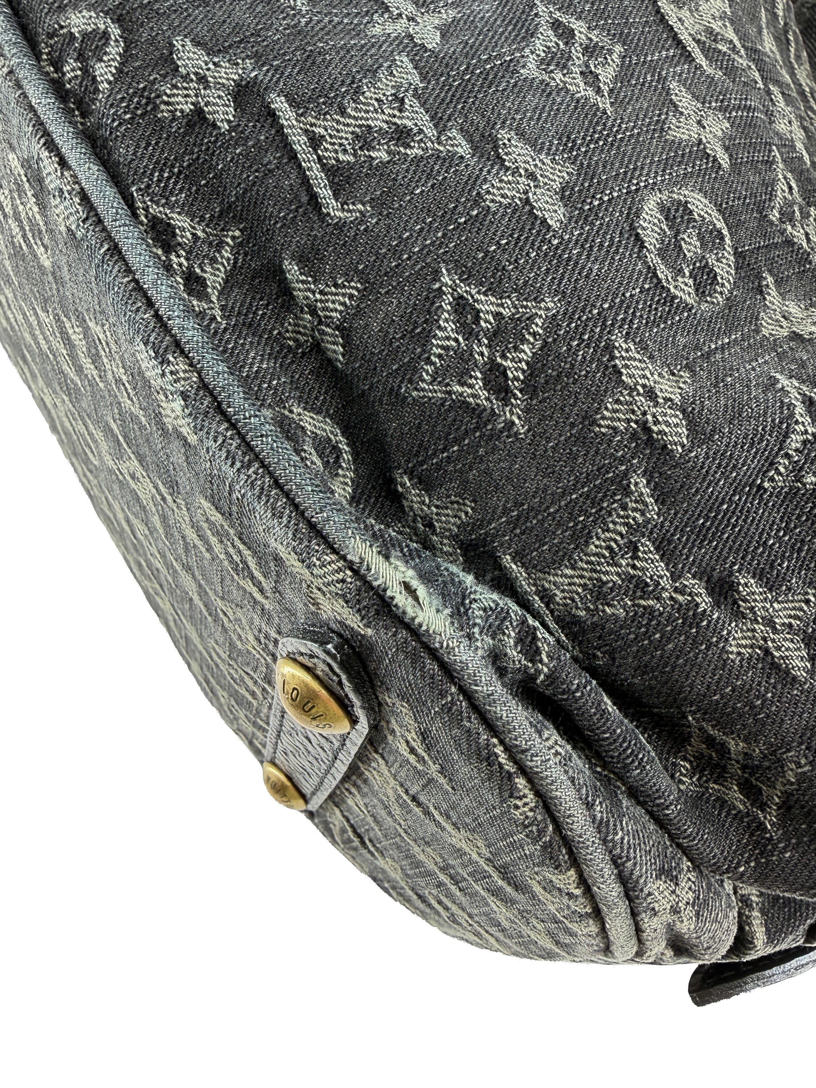 Louis Vuitton monogram black denim Mahina XL FL0078