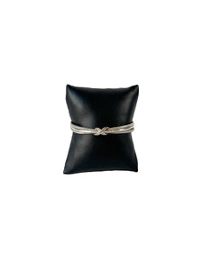 David Yurman sterling silver & diamonds crossover X cuff cable bangle current retail $975