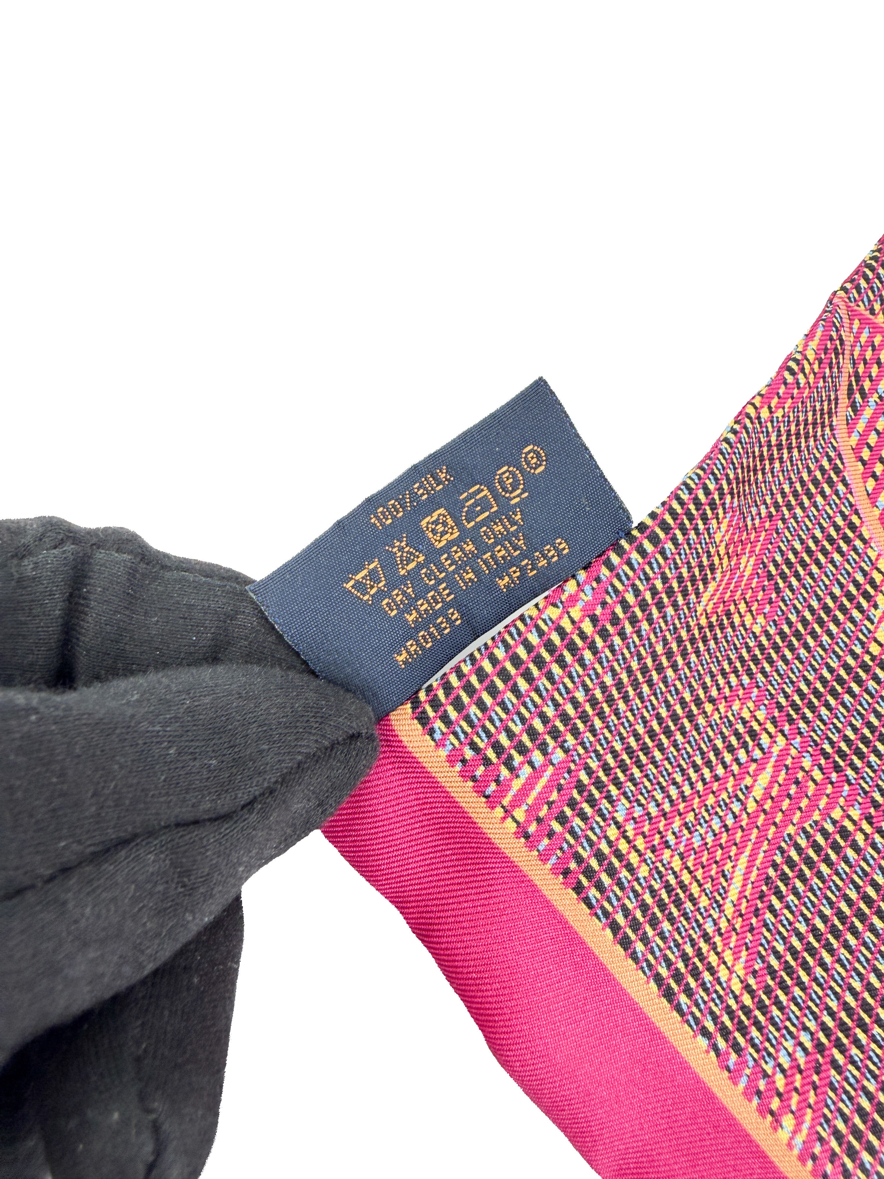 Louis Vuitton pink damier pop print bandeau twilly