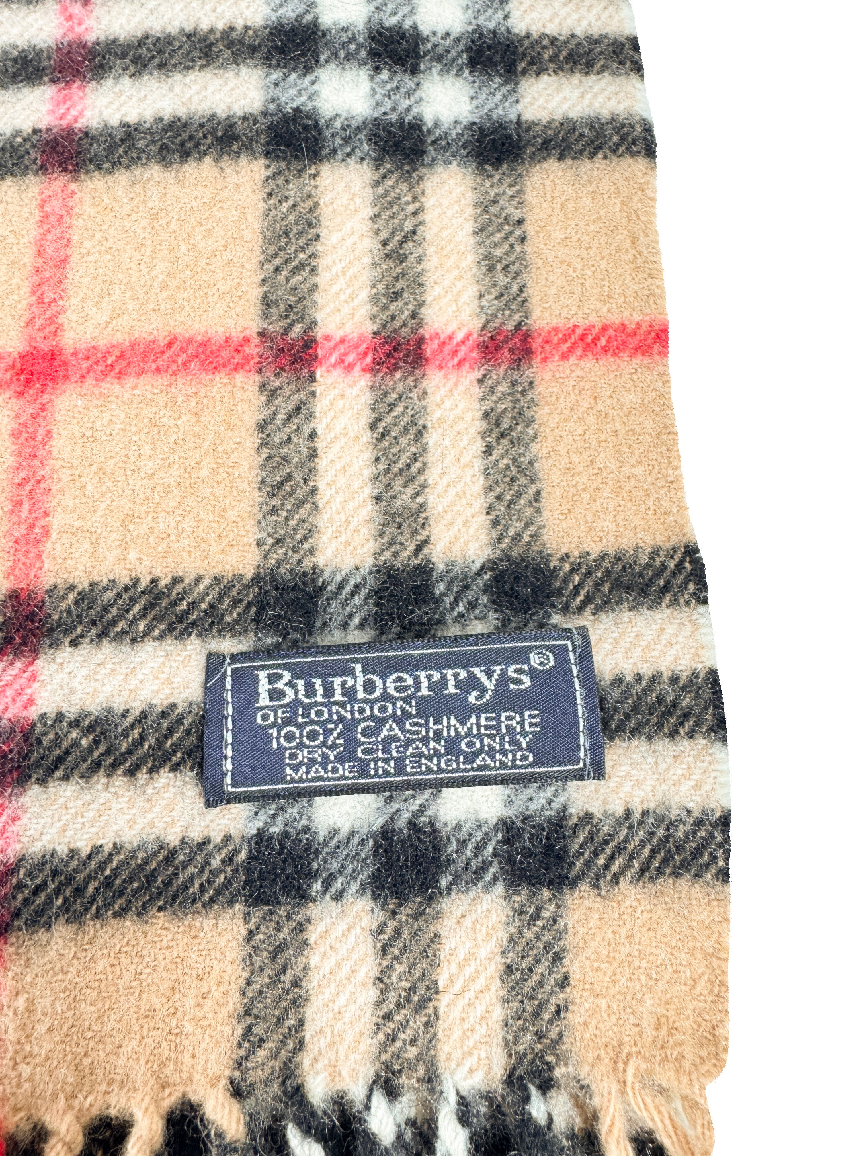 Burberry plaid cashmere vintage scarf