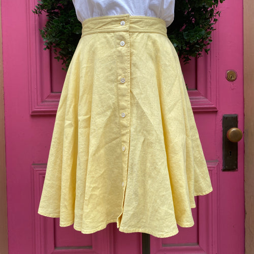 Polo Ralph Lauren yellow linen skirt size 6