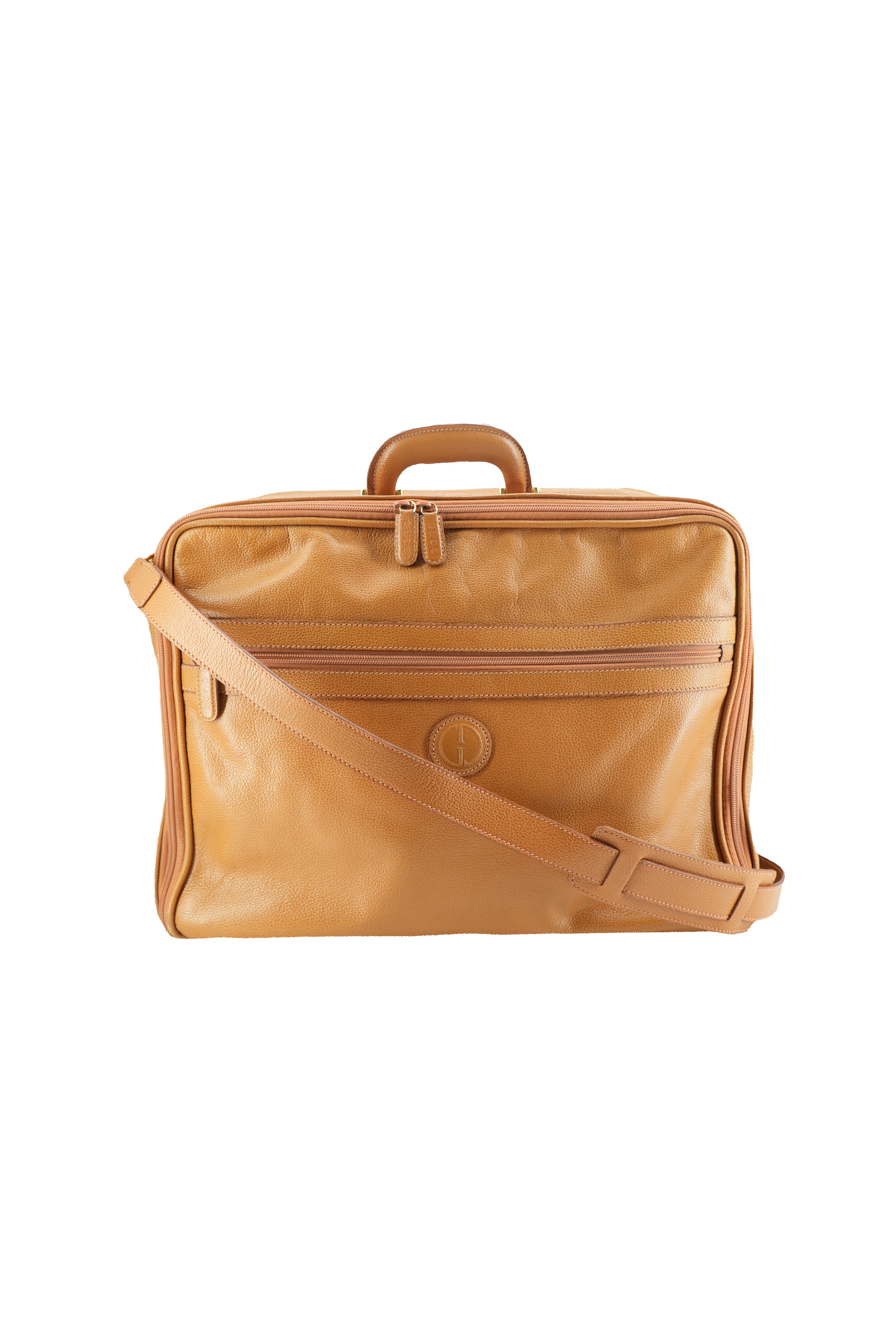 Gucci brown leather vintage suitcase 3560