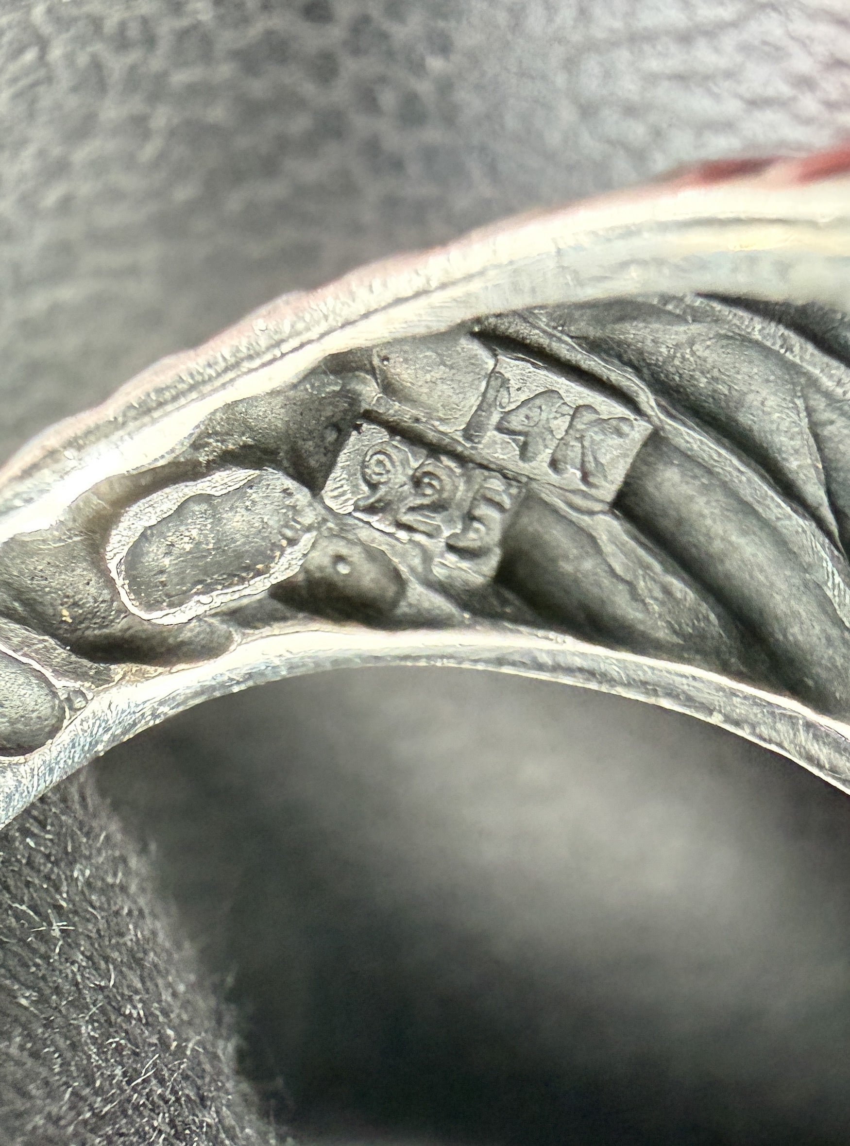 David Yurman sterling silver 18k yellow gold Iolite ring