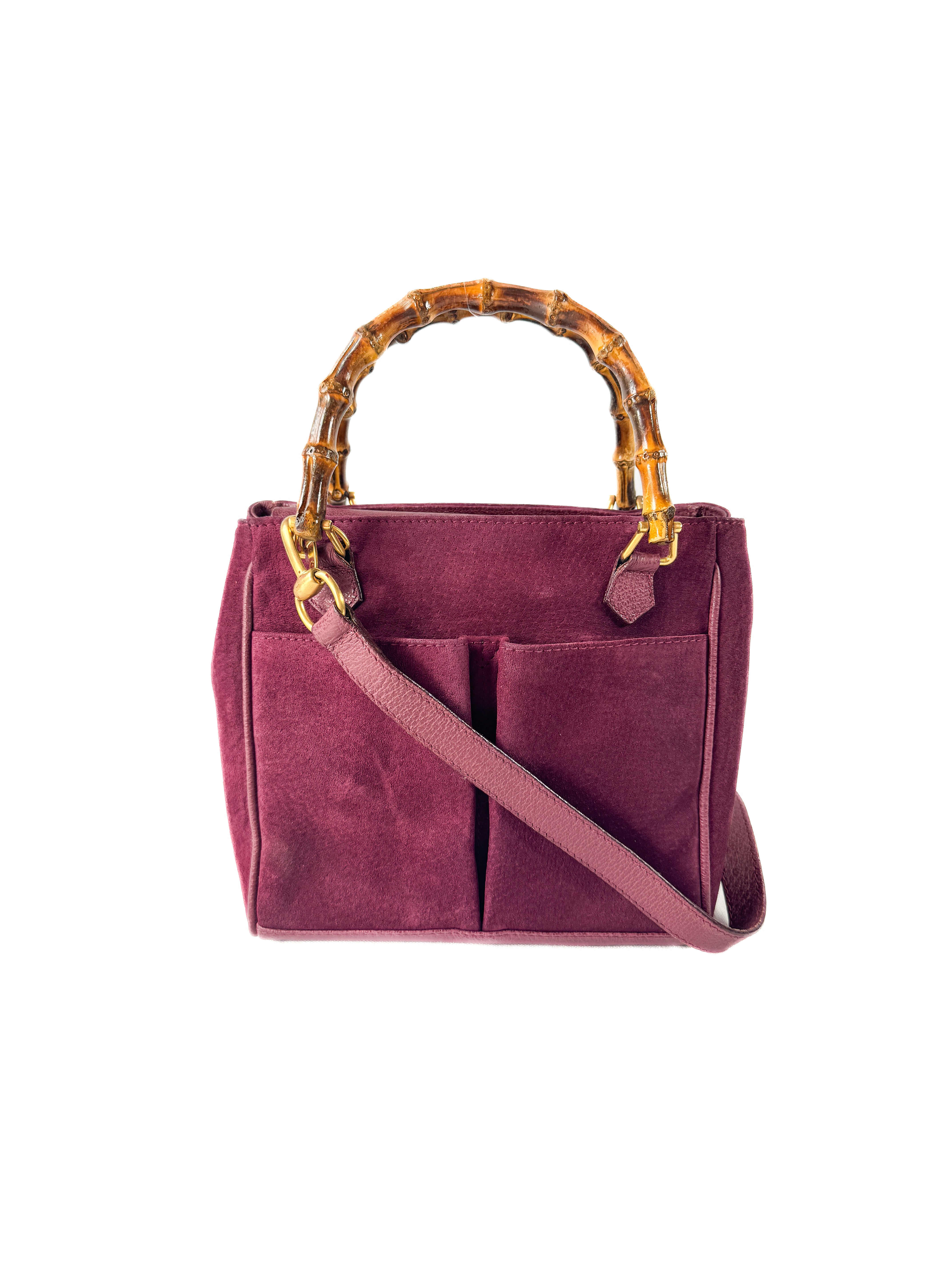 Gucci purple suede vintage Bamboo bag 000 123 0316