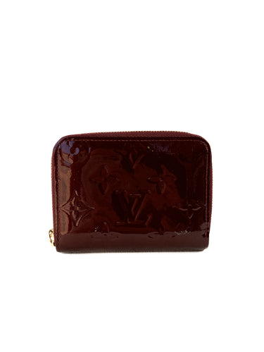 Louis Vuitton burgundy vernis zippy coin wallet