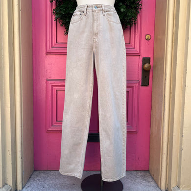 Abercrombie & Fitch beige high rise taper jeans size 0L