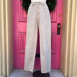 Abercrombie & Fitch beige high rise taper jeans size 0L