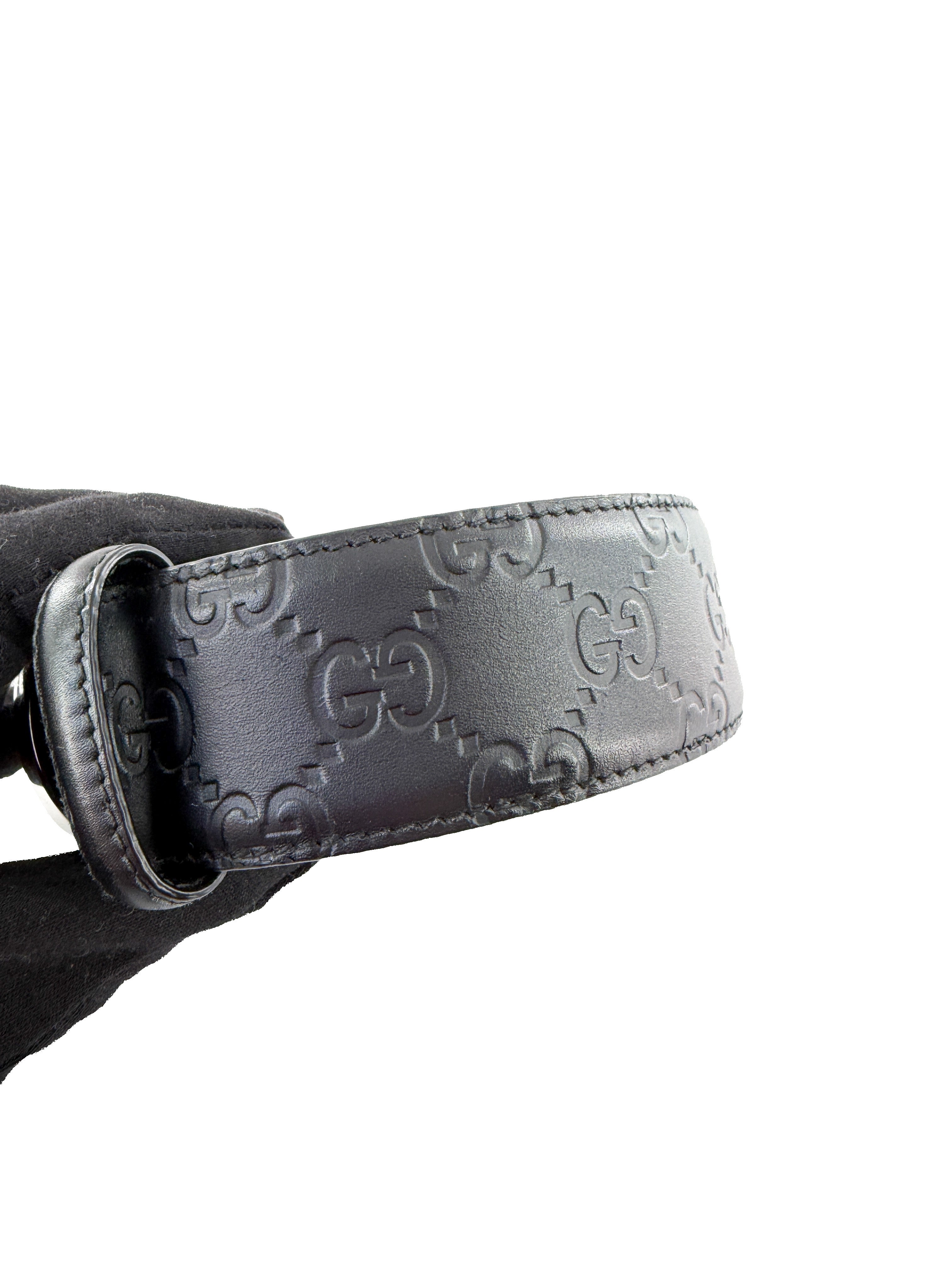 Gucci black GG Guccisimia belt size 90 601254