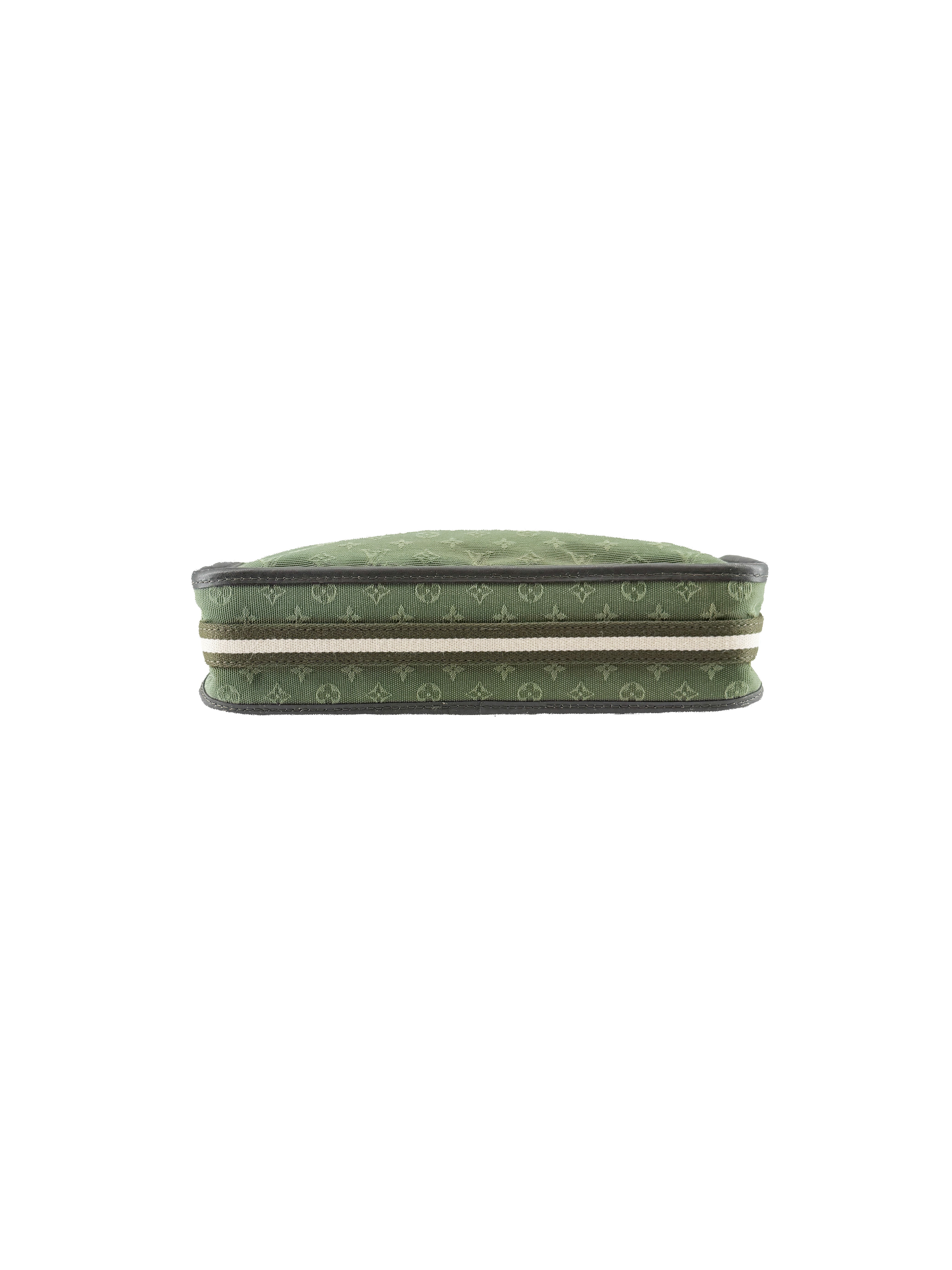 Louis Vuitton green mini lin Pochette Kathleen TH0054