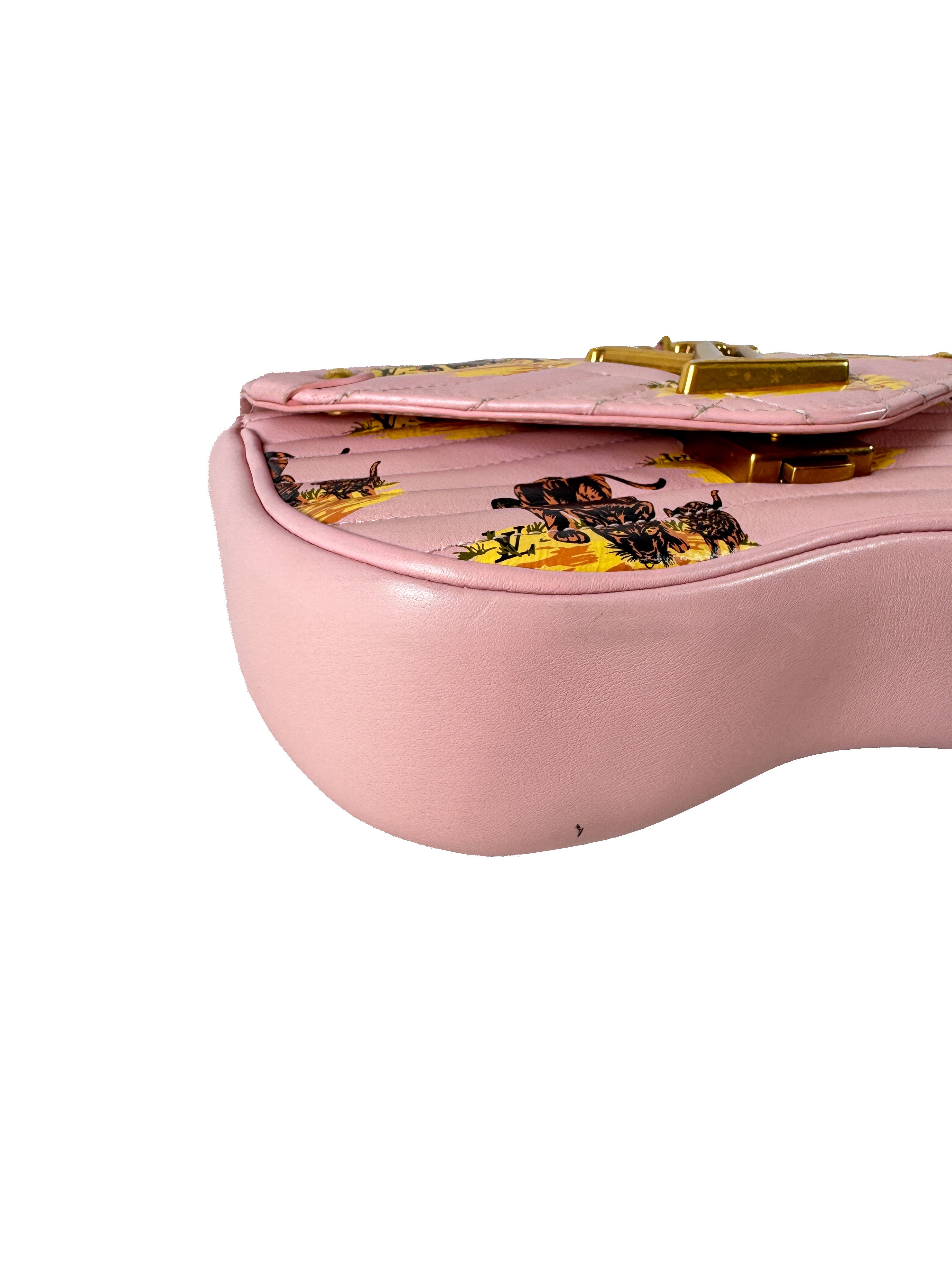 Louis Vuitton pink New Wave chain leopard crossbody PM