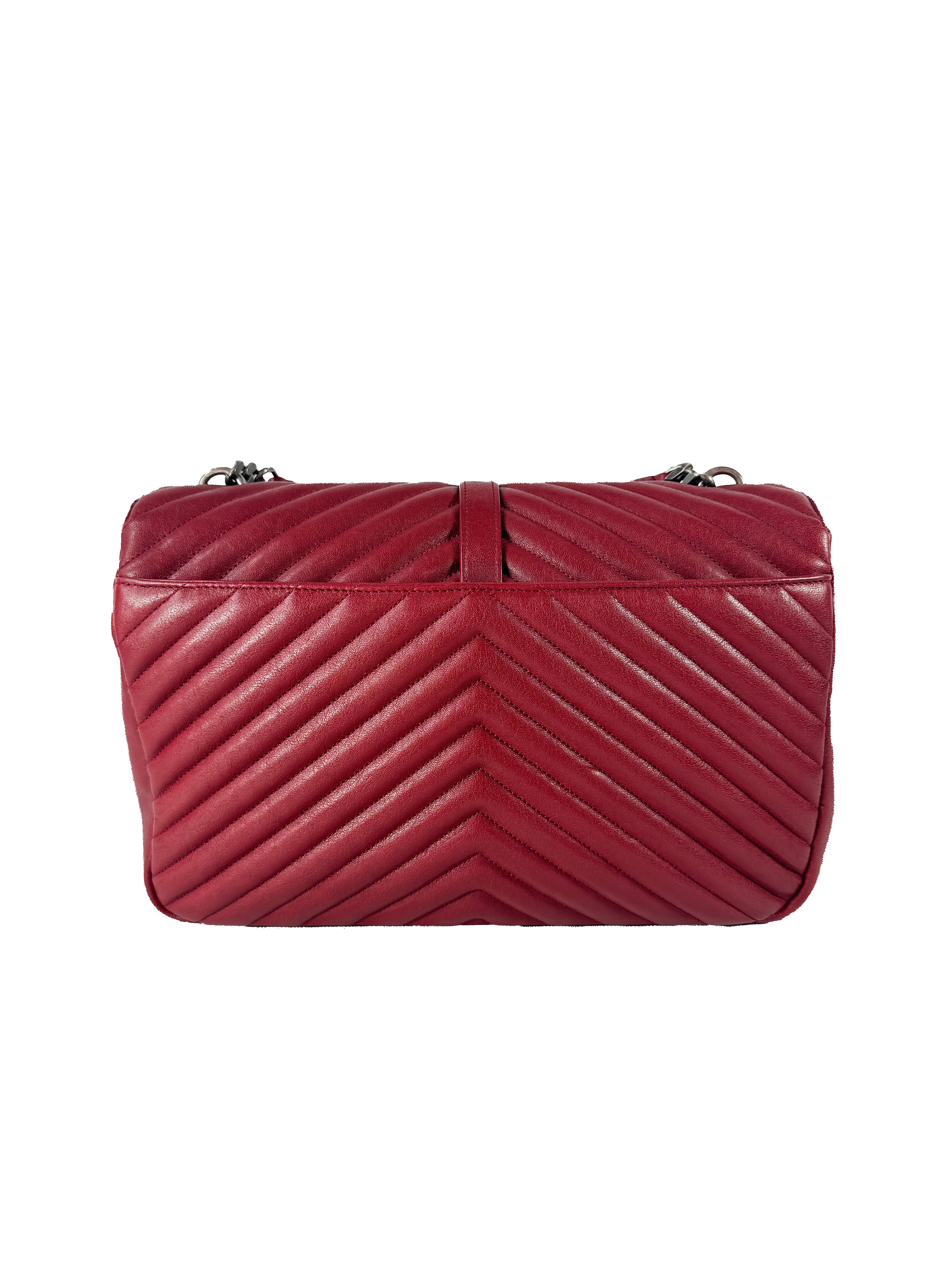 Saint Laurent red leather large College shoulder bag IDN-392738-0717