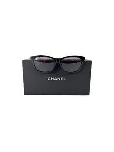 Chanel black/white acetate quilted CC sunglasses 5484