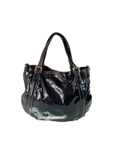 Gucci black Web Britt patent leather tote 162886 492783 *as is*