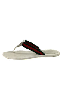 Riva by Gucci white green red GG thong flip flops size 7.5