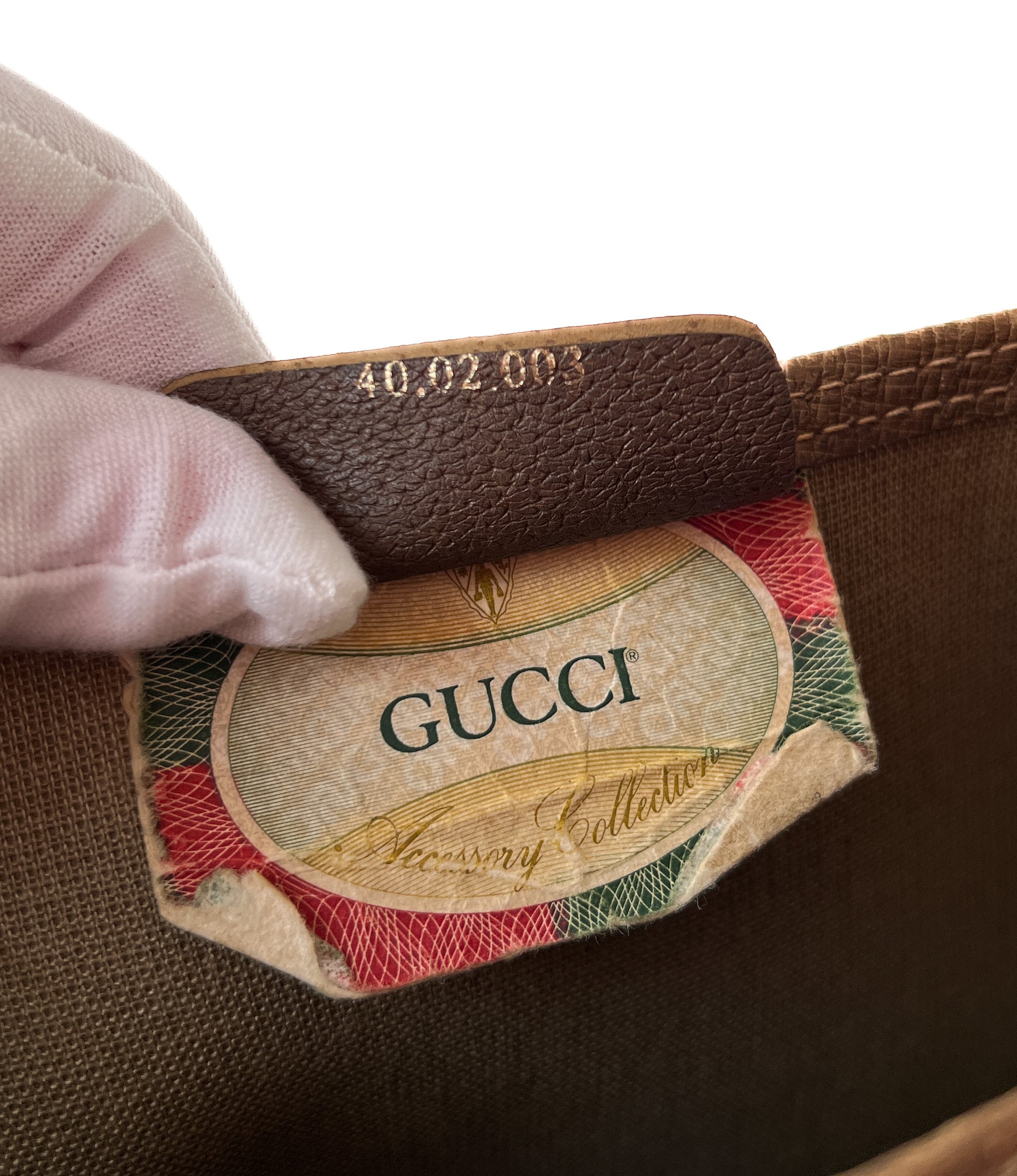 Gucci brown sherry line vintage signature tote