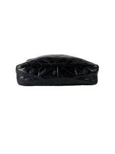 Chanel black leather chevon CC camera crossbody 1989746