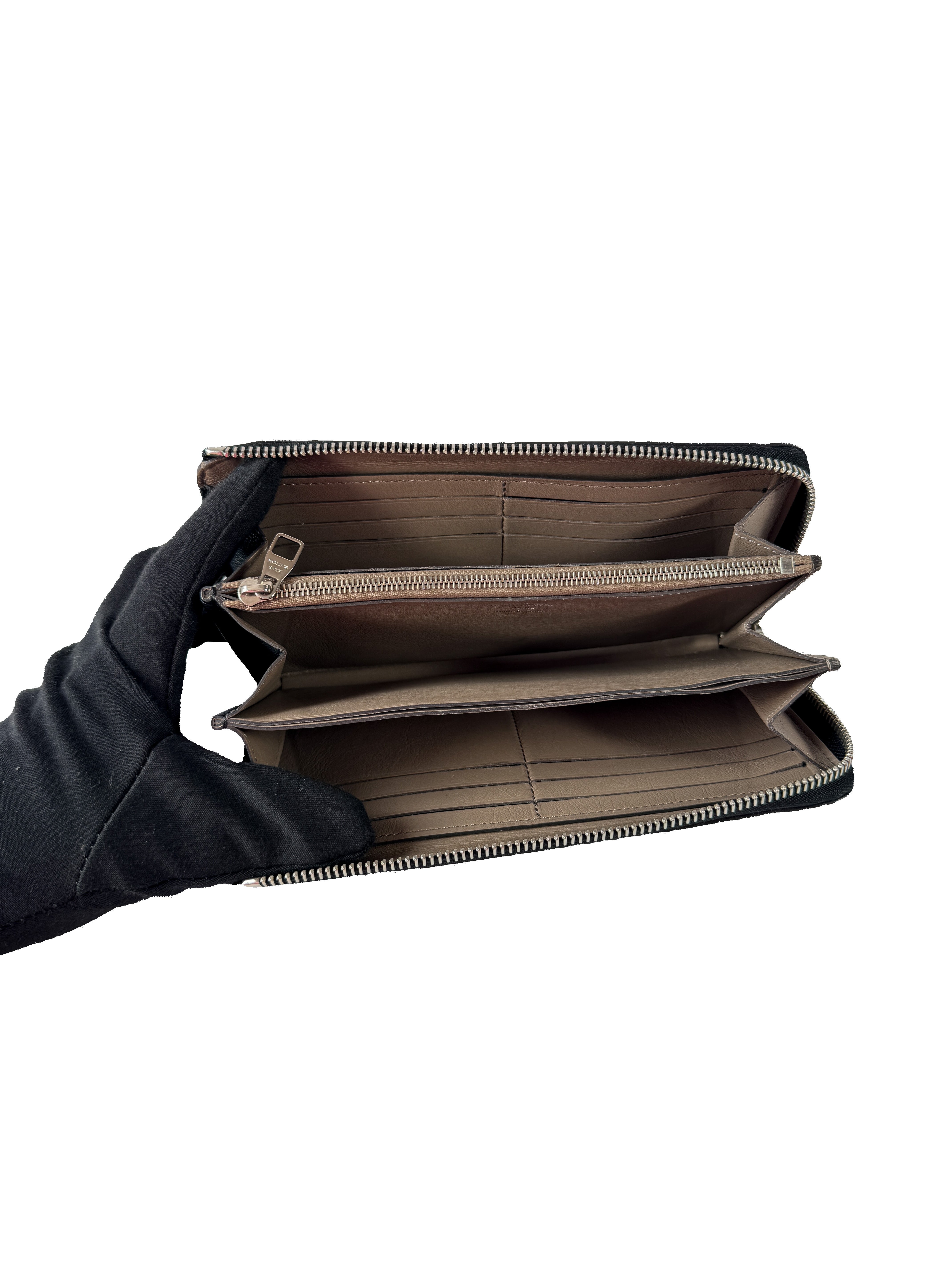 Louis Vuitton black leather Comete zip wallet MI1115