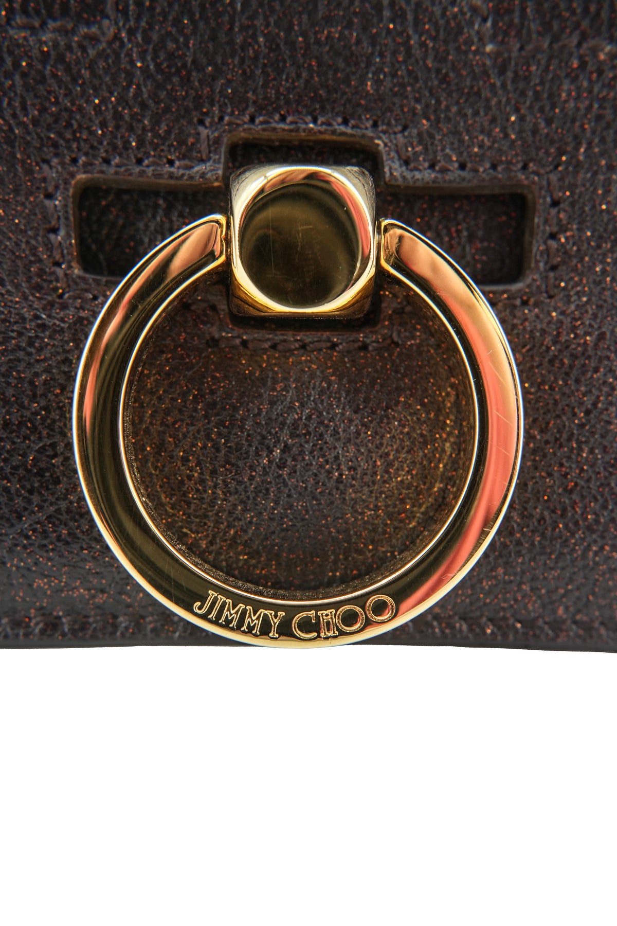Jimmy Choo brown metallic clutch