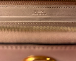 Fendi blush pink Kan I F slim zip around wallet