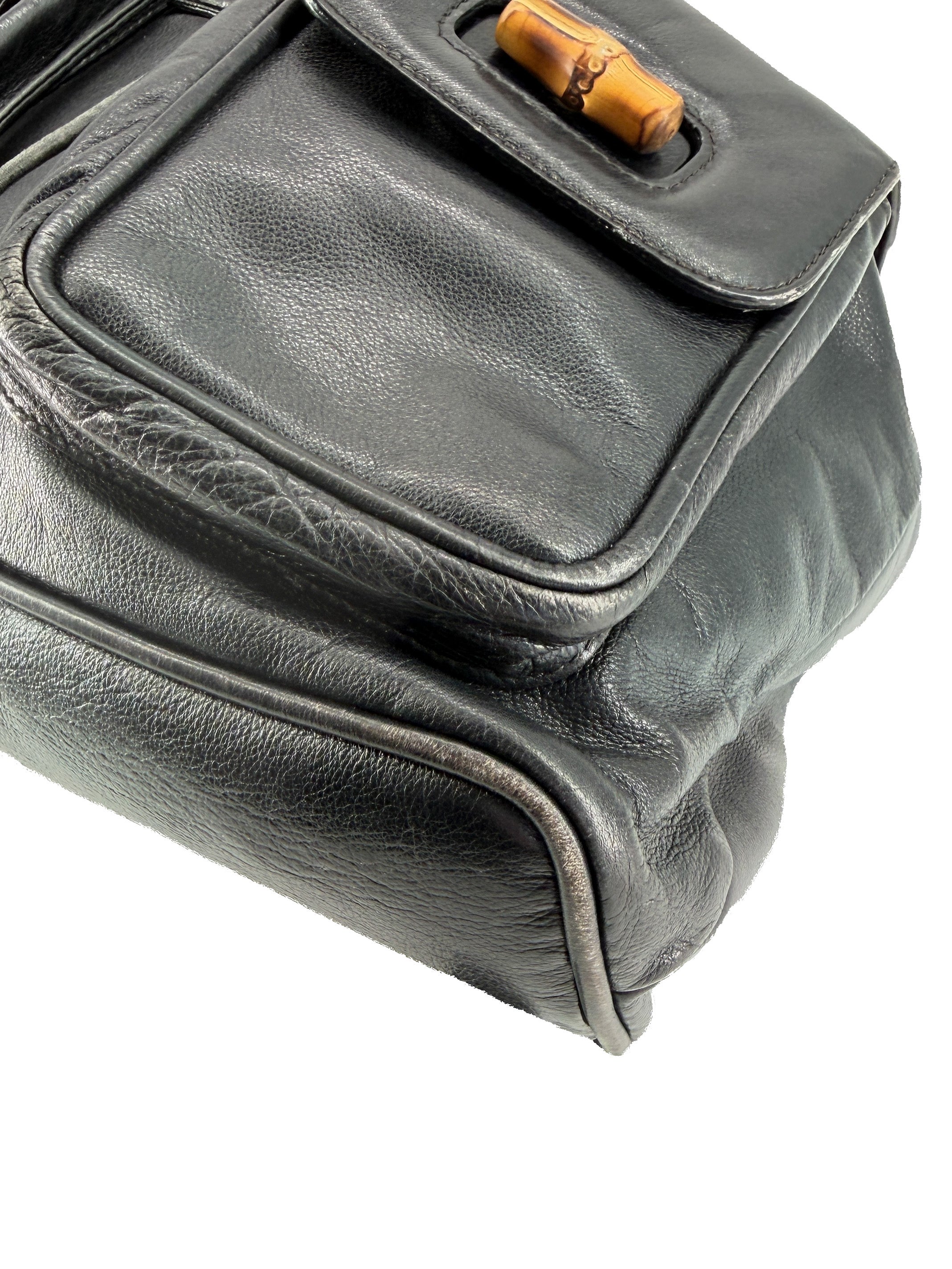 Gucci black Bamboo handle backpack 3580016