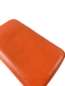 BVGALRI orange leather zip around wallet **as is**