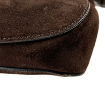 Gucci brown suede horsebit hobo shoulder bag