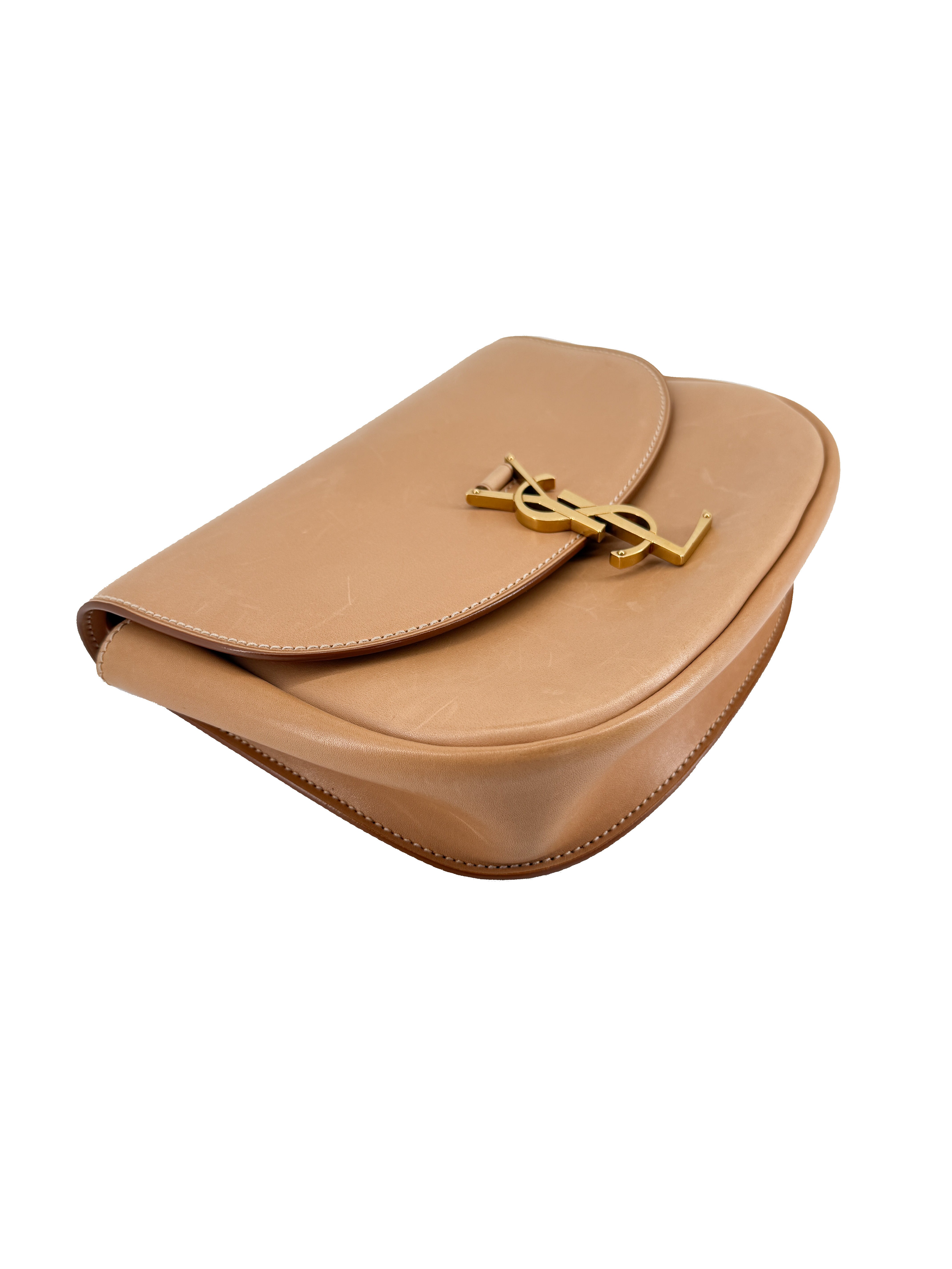 Saint Laurent Smooth Vintage Calfskin Small Kaia Satchel Brown Gold GLV6848180620