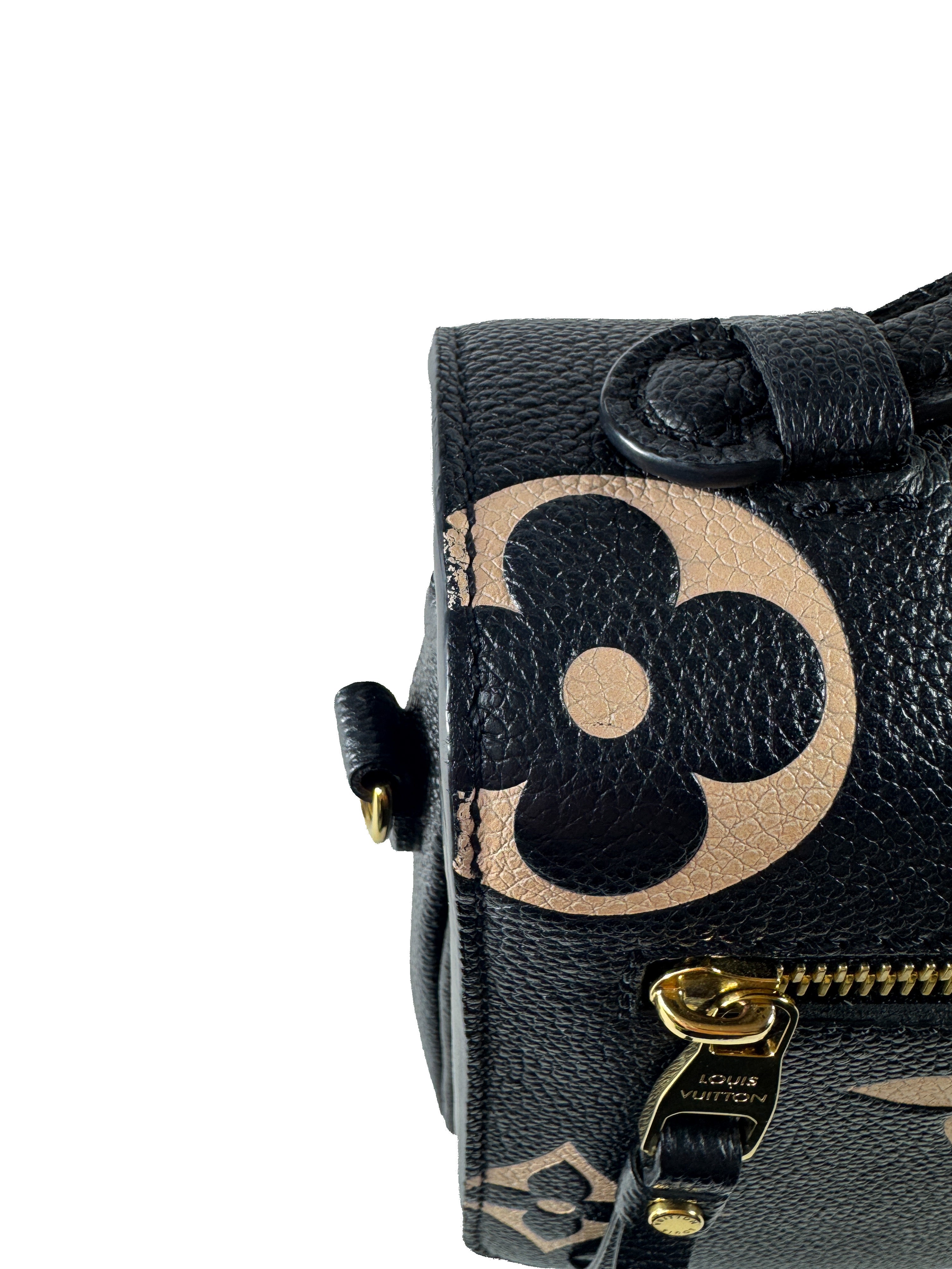 Louis Vuitton black bicolor empreinte giant monogram pochette metis DU5210