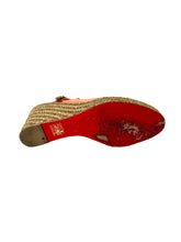 Christian Louboutin coral espadrille wedges size 39 BOX
