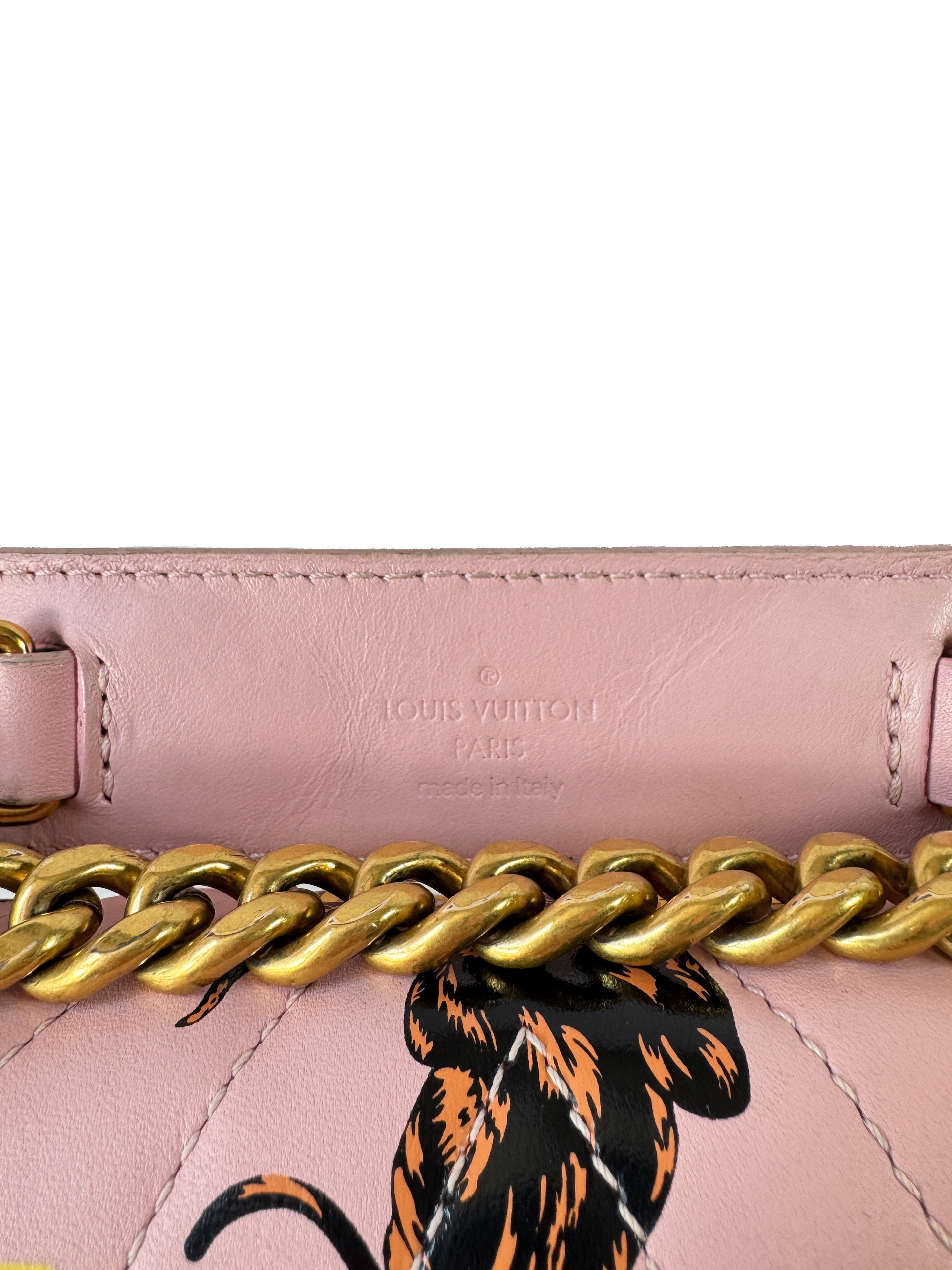 Louis Vuitton pink New Wave chain leopard crossbody PM