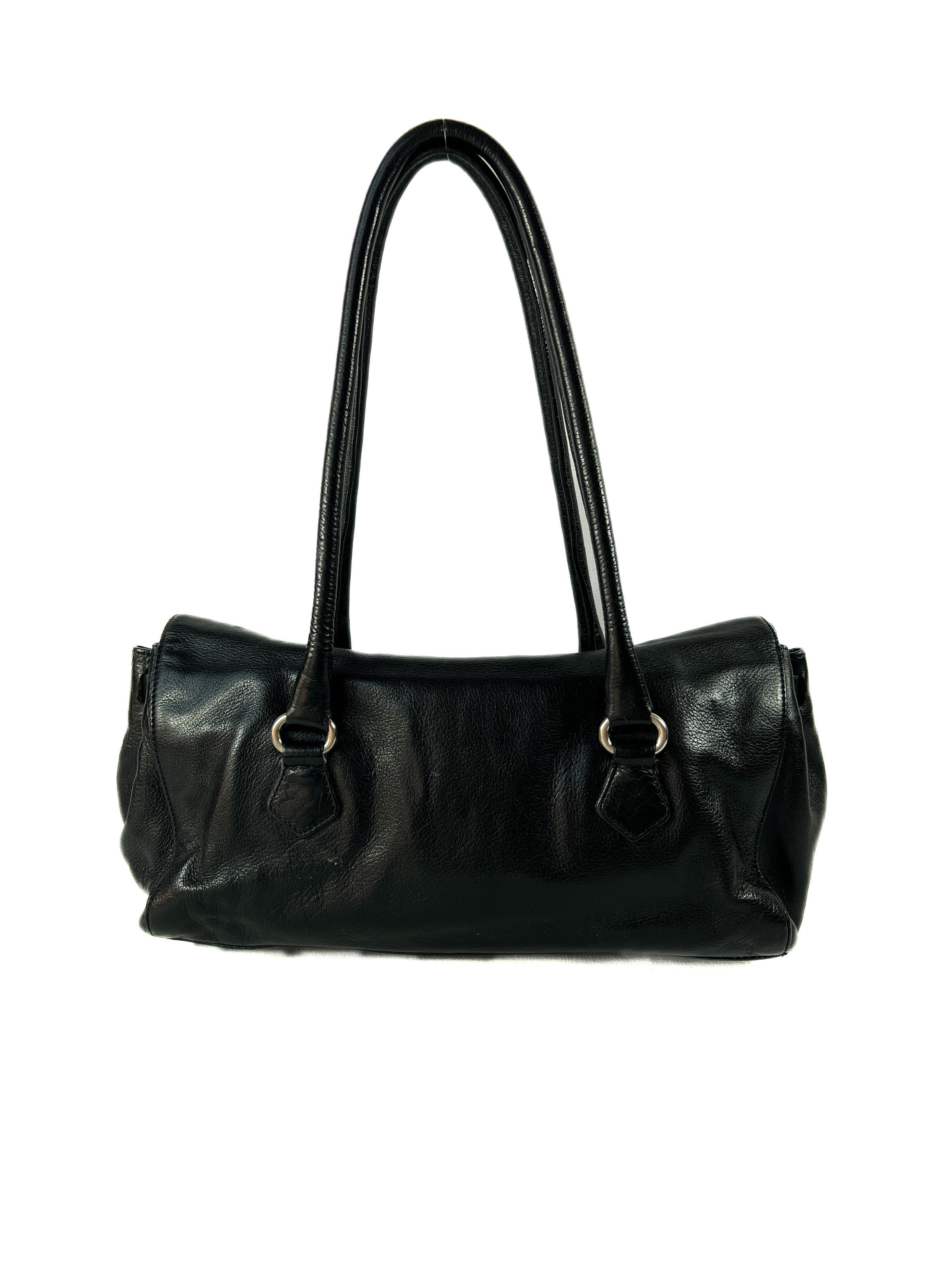 バッグ 1999 prada leather shoulder bag black Prada black leather shoulder bag