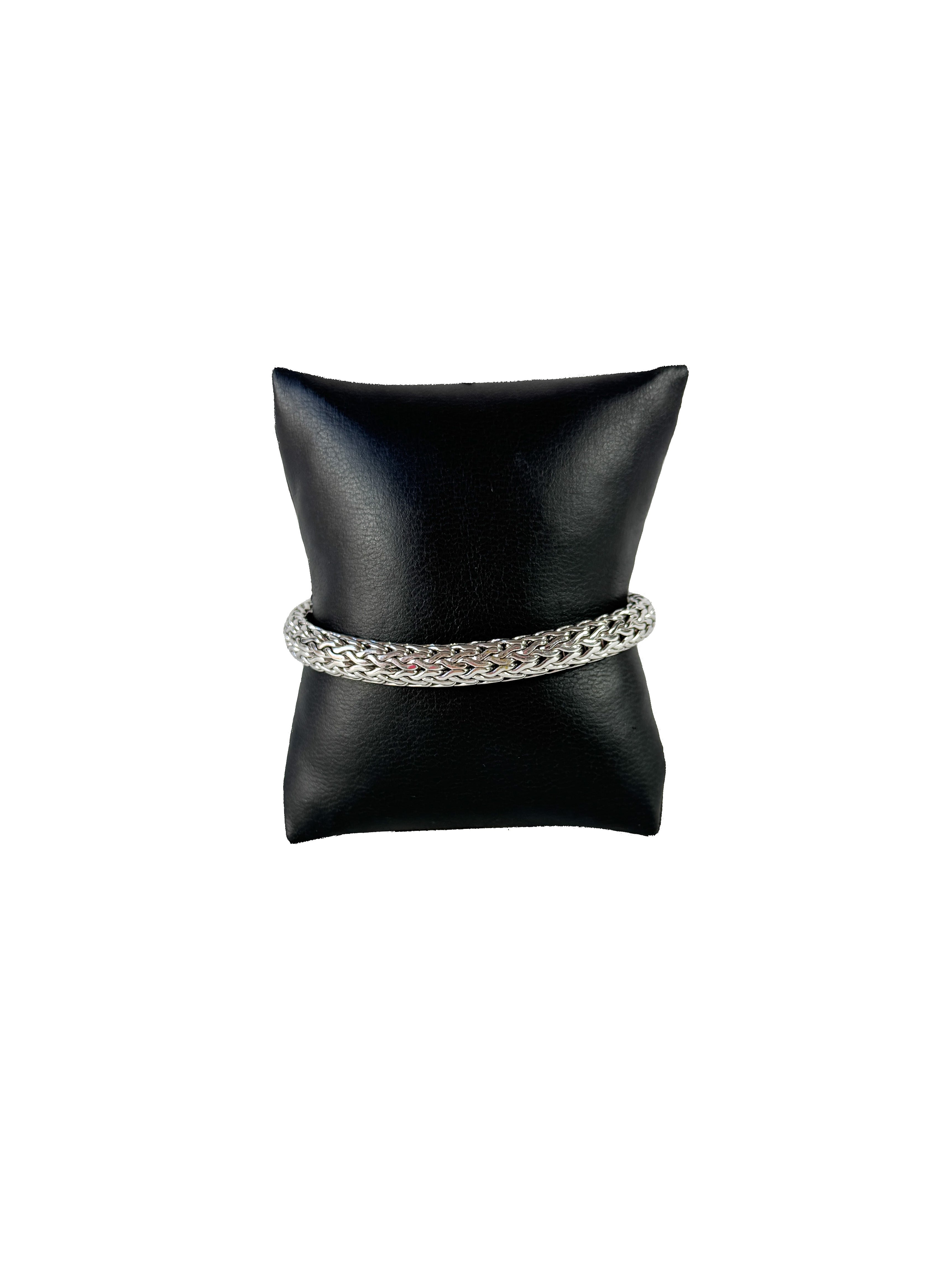 John Hardy sterling silver pave diamond classic chain bracelet