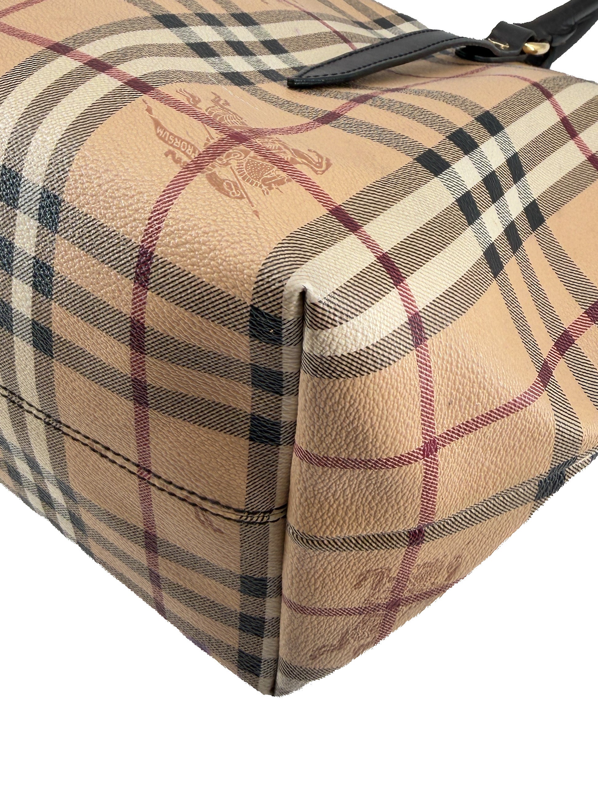 Burberry check coated canvas tote *as is*