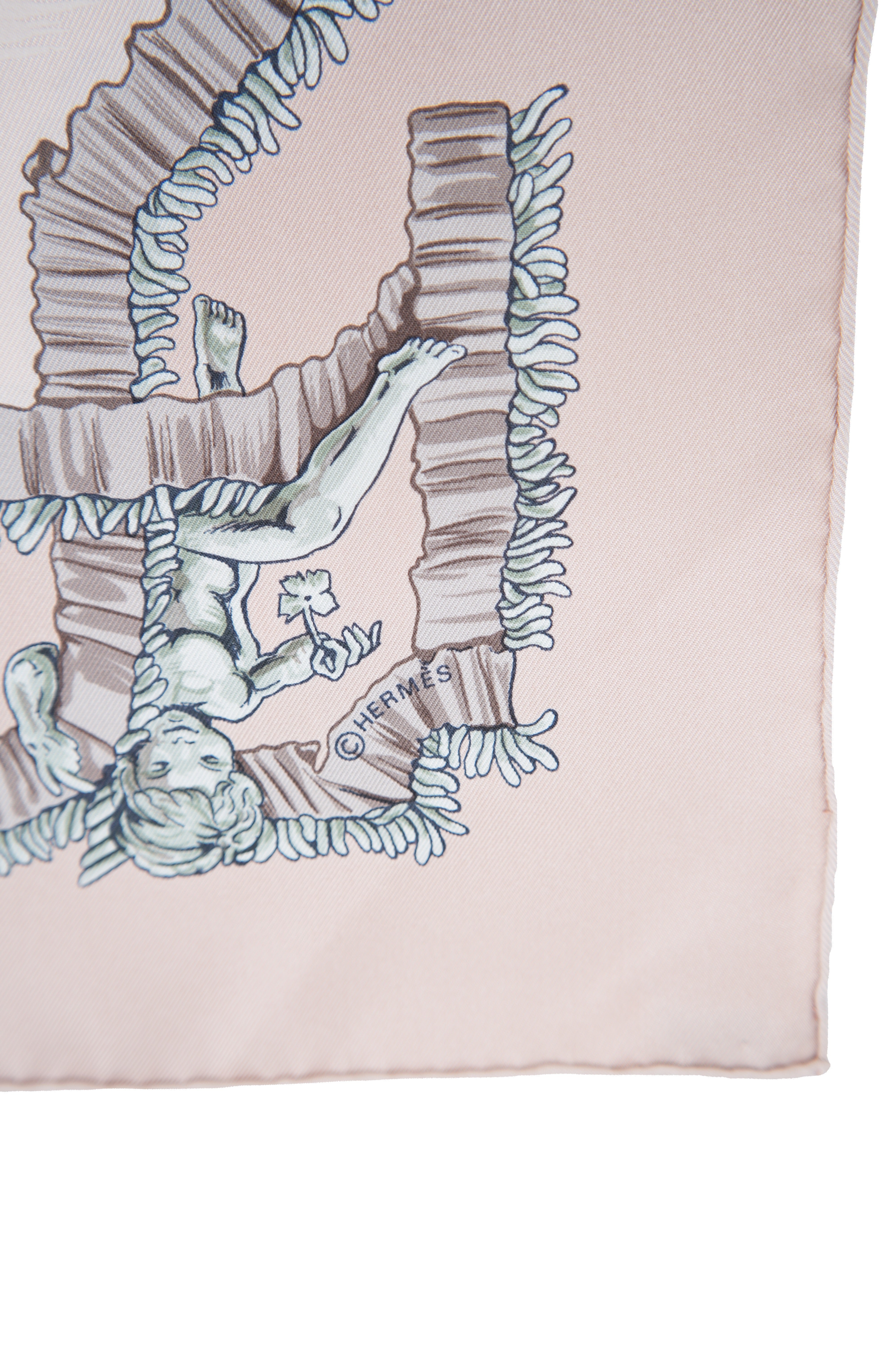 Hermès pink Traineaux et Glissades 90cm silk scarf BOX