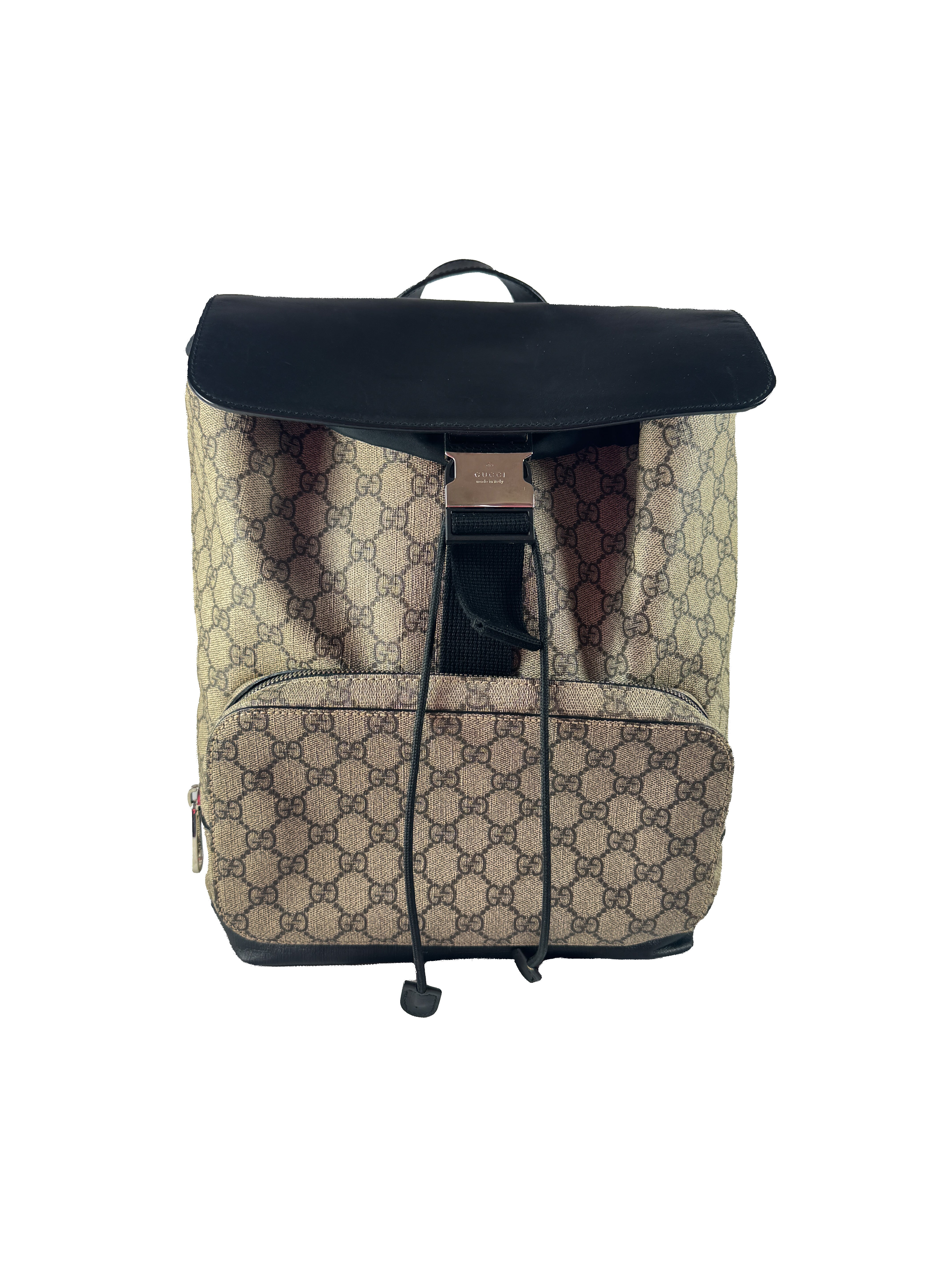 Gucci GG Supreme buckle backpack