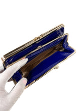 Anya Hindmarch blue patent leather kisslock wallet