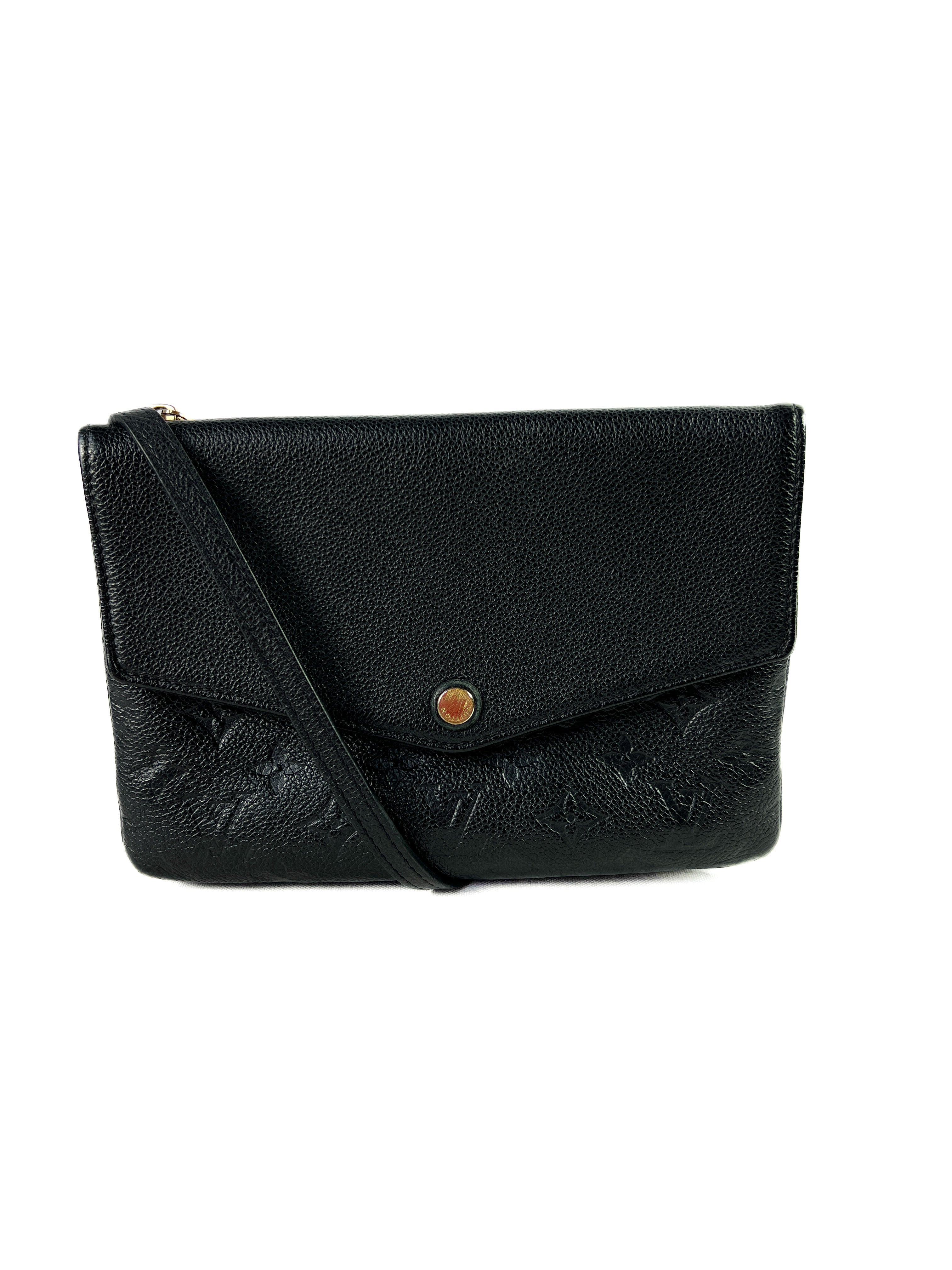 Louis Vuitton black Empreinte leather twice crossbody