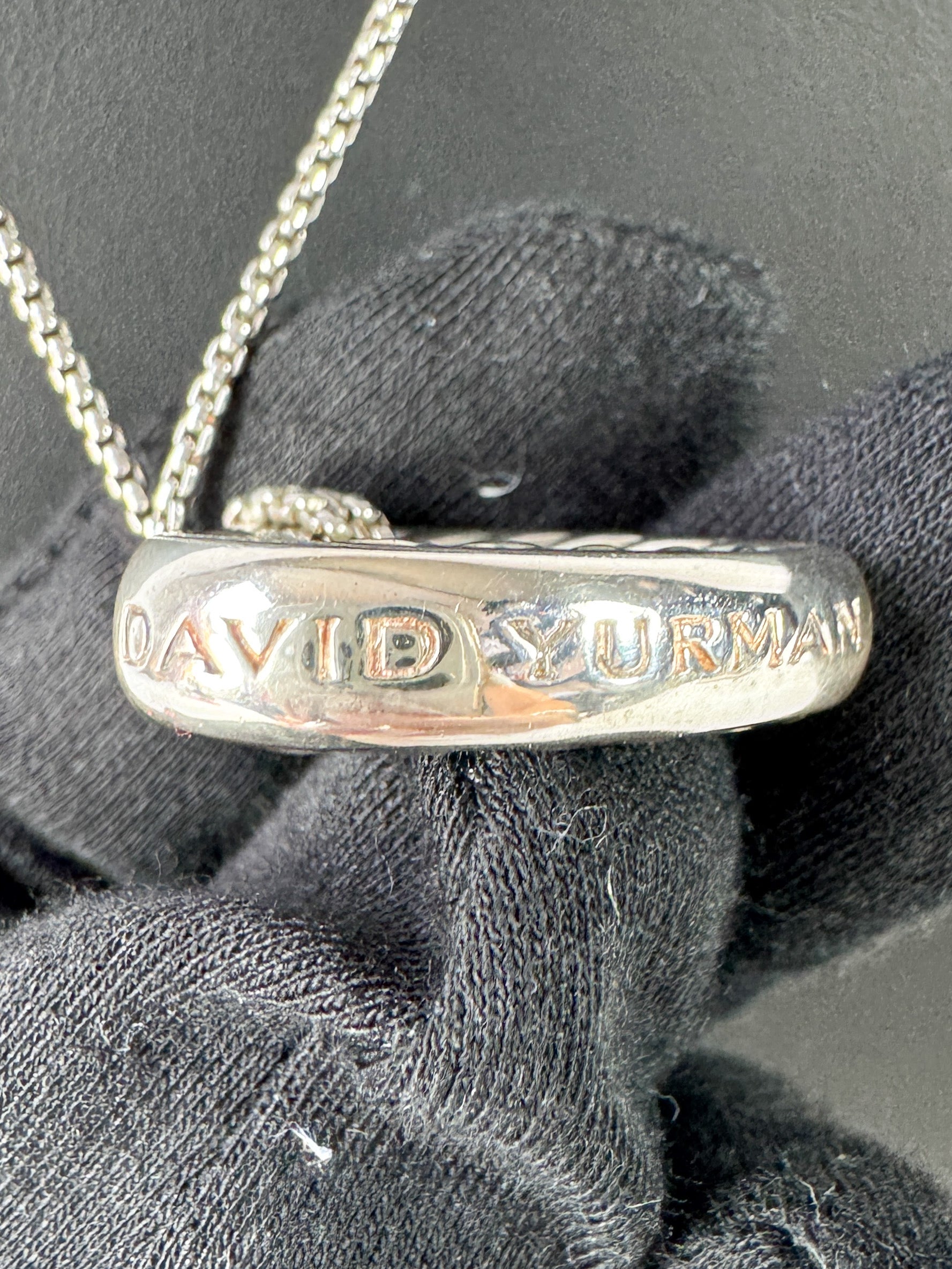 David Yurman sterling silver cable heart necklace