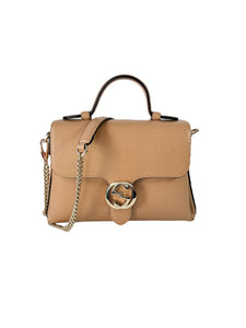 Gucci beige Dollar calfskin interlocking G top handle bag 193075