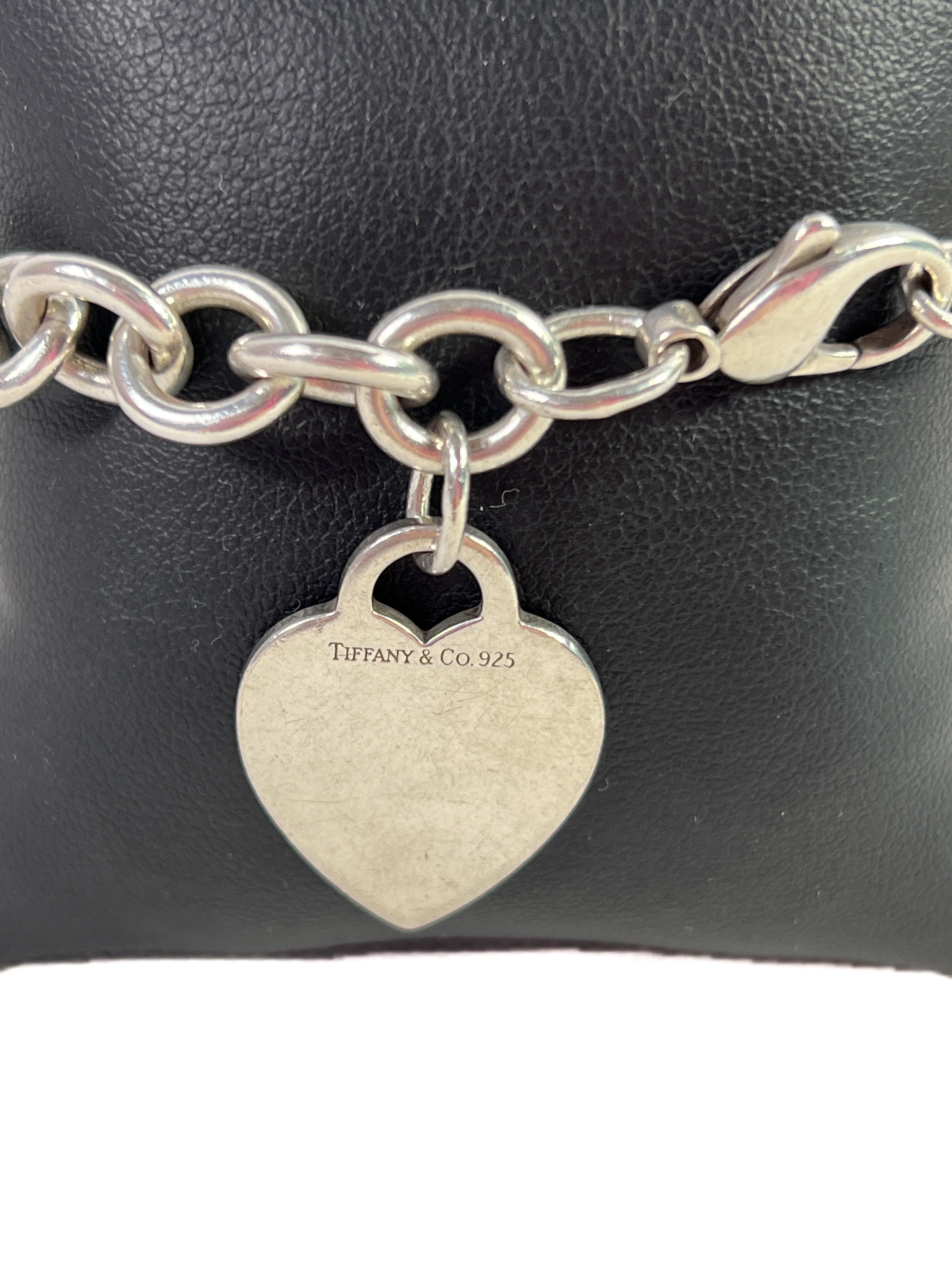 Tiffany & Co heart charm sterling silver bracelet