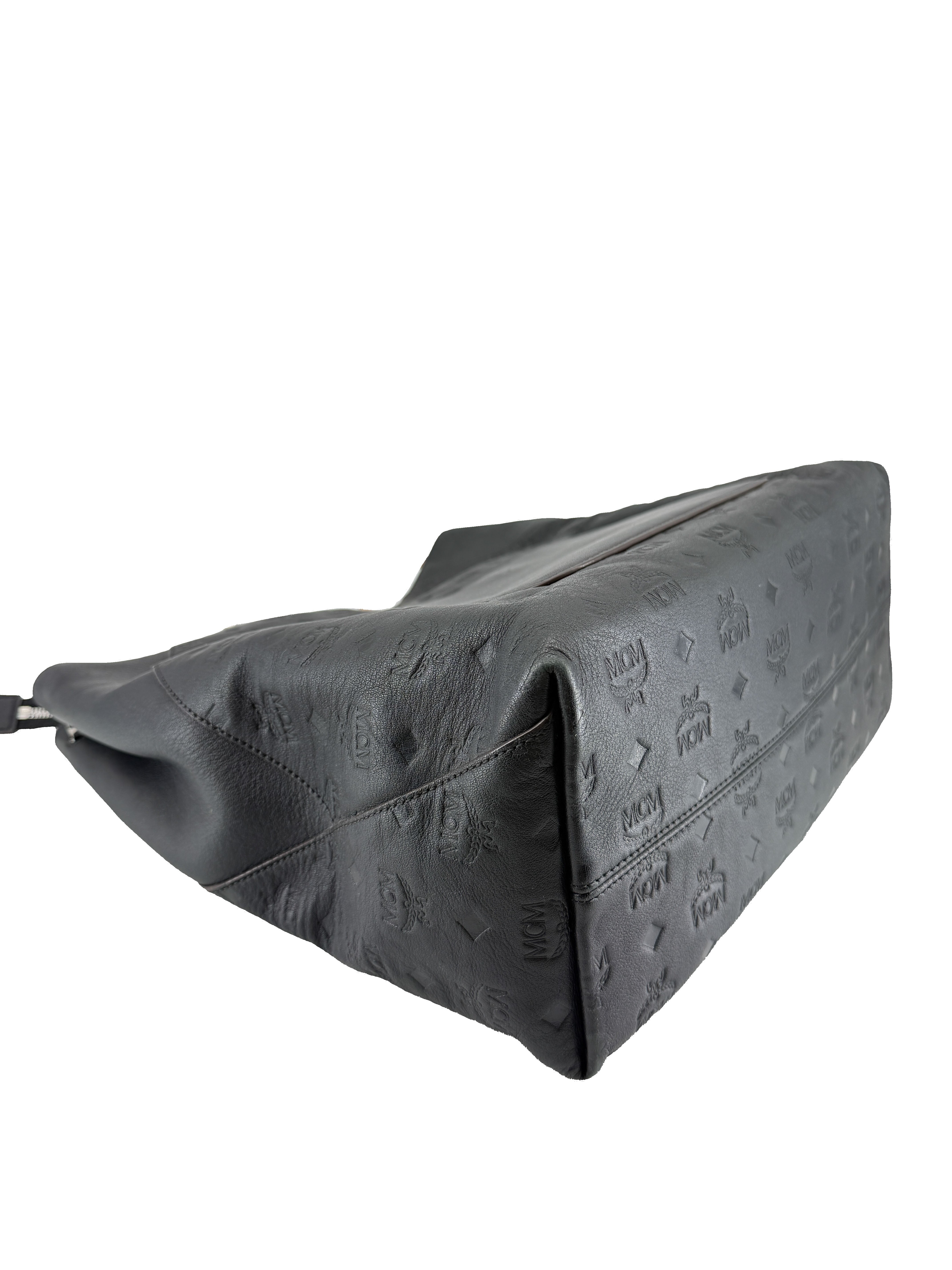 MCM black leather Klara hobo