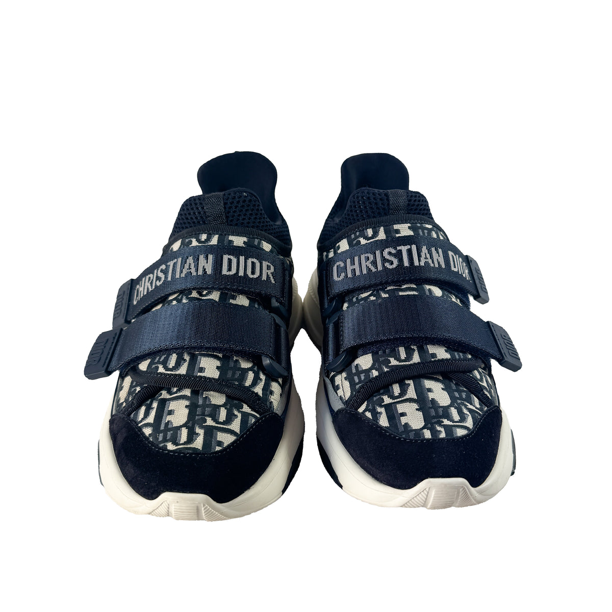 Christian Dior navy D-Wander oblique sneakers size 35.5
