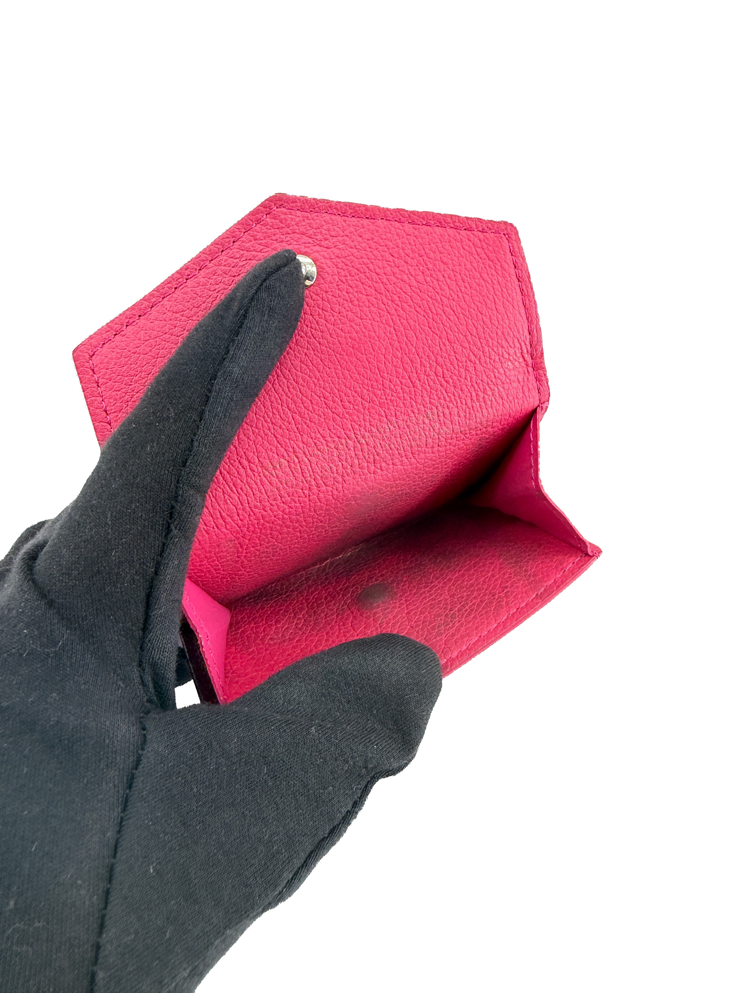 Louis Vuitton pink leather lockmini wallet UB3110