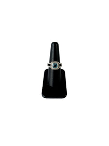 David Yurman sterling silver, topaz, diamond Albion ring size 7
