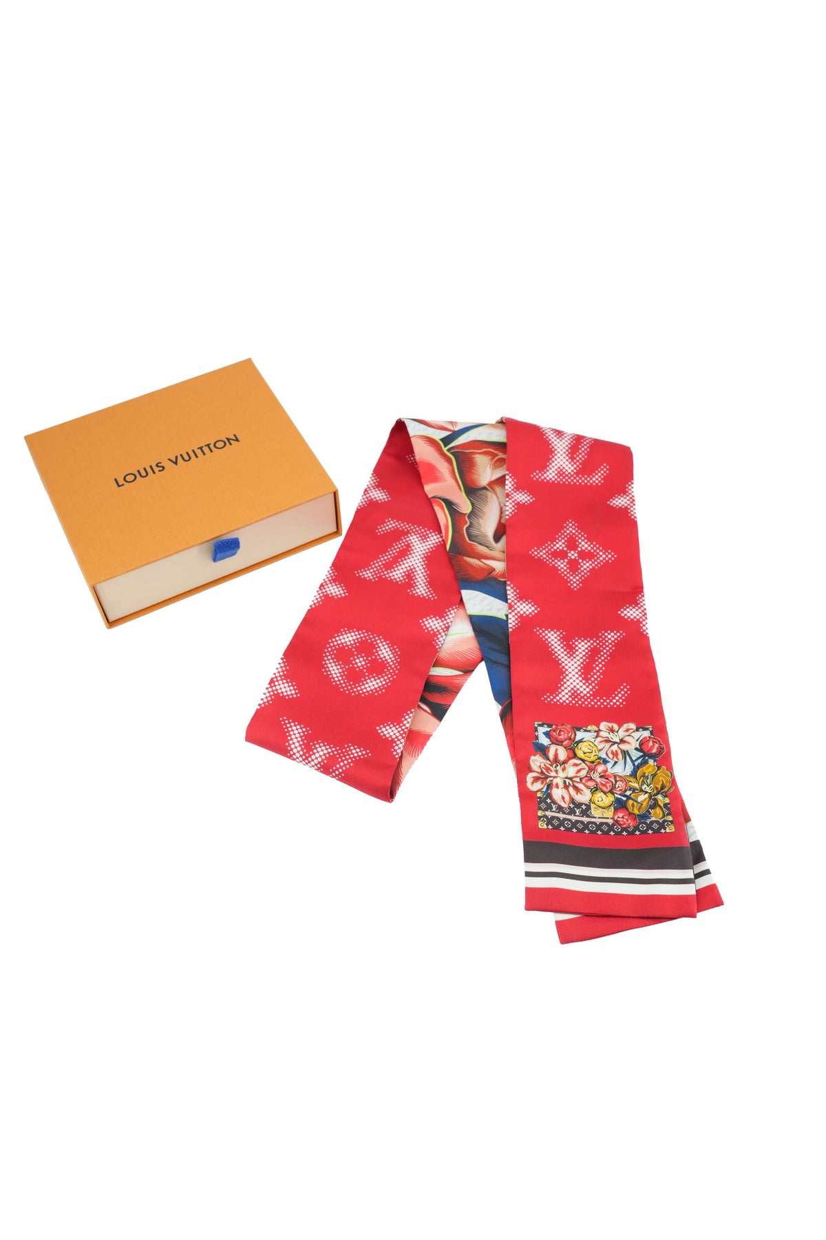 Louis Vuitton red Malle de Fleurs bandeau HS0261
