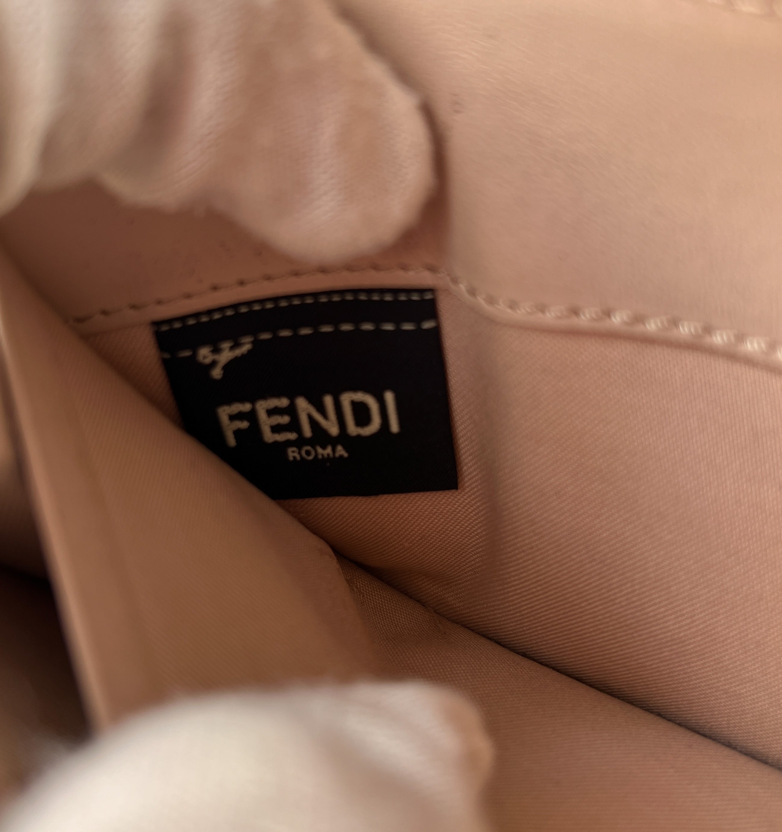 Fendi blush pink Kan I F slim zip around wallet