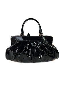 Valentino Garavani Lacca Fleur patent black satchel
