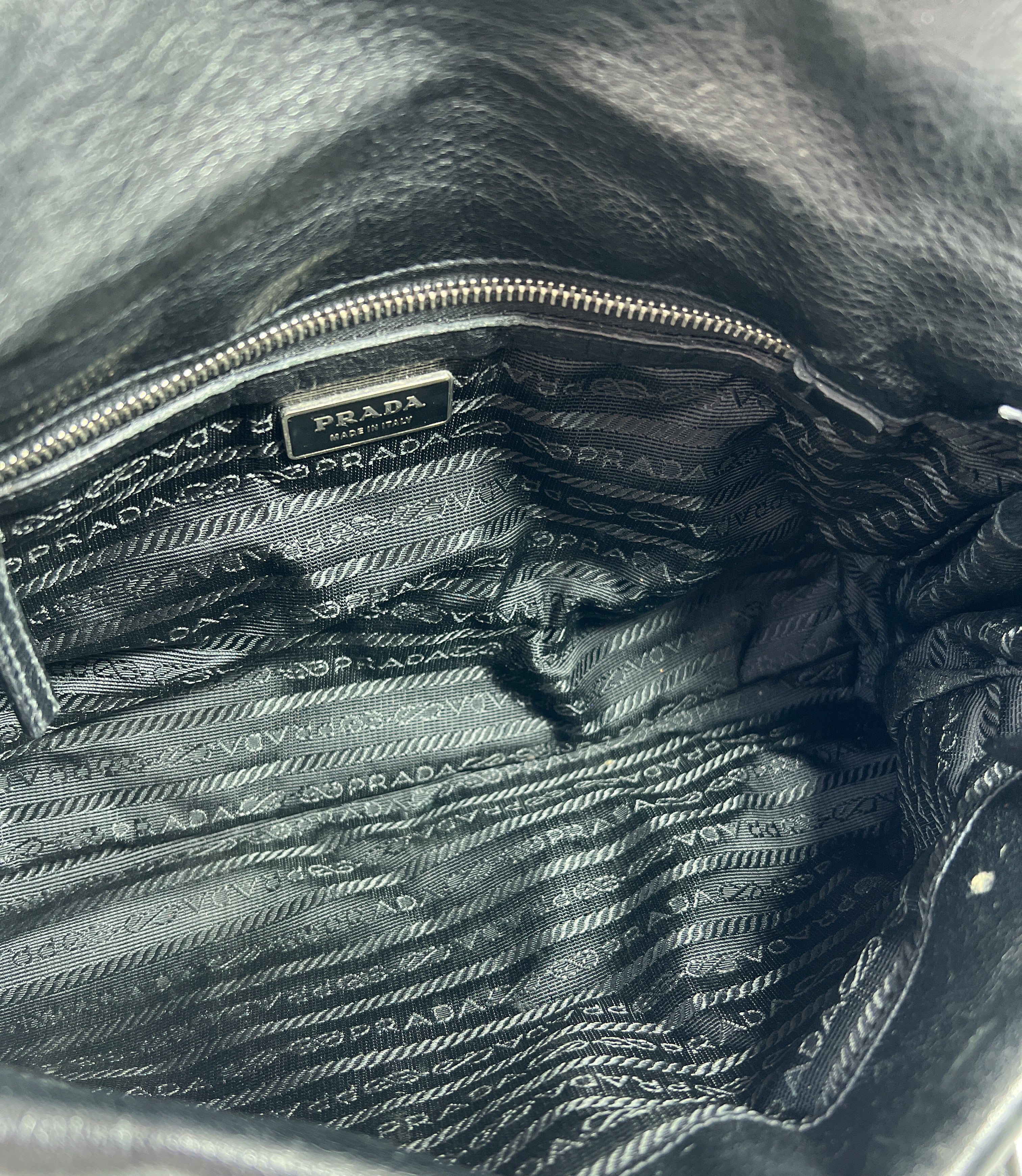 Prada black leather shoulder bag