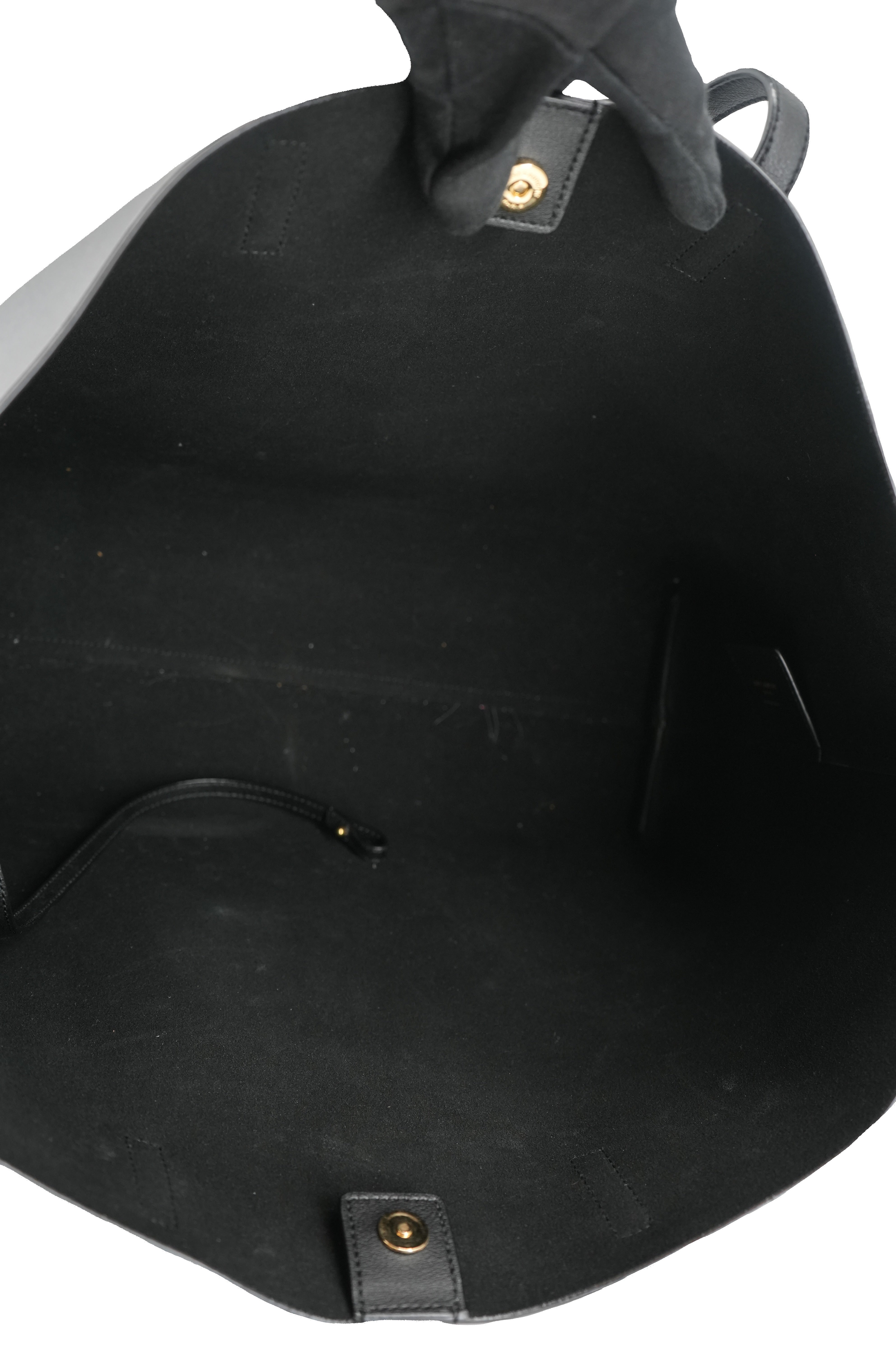 Saint Laurent black leather shopping tote TCT600281-0722