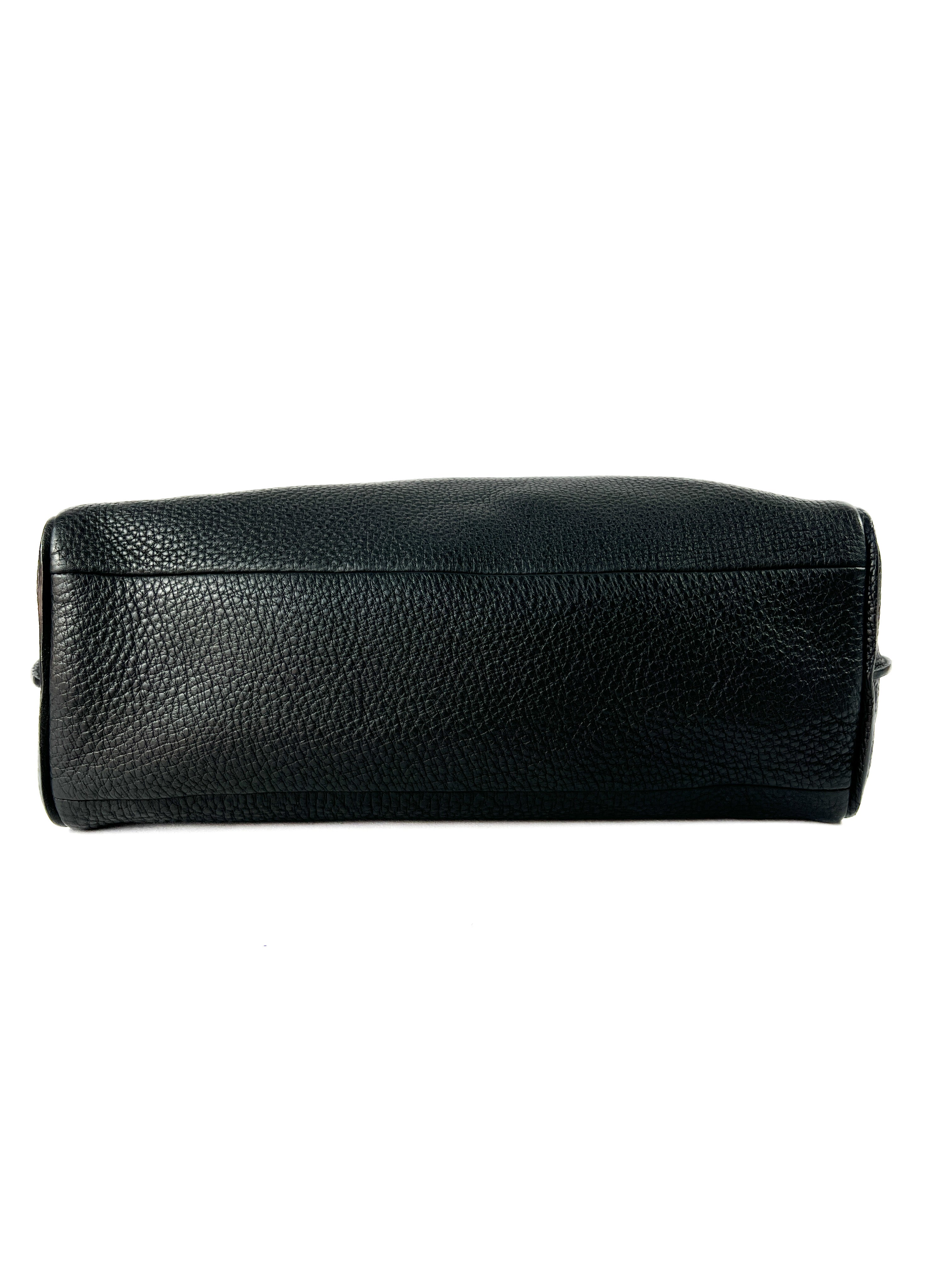 Tods black leather D Bag media tote